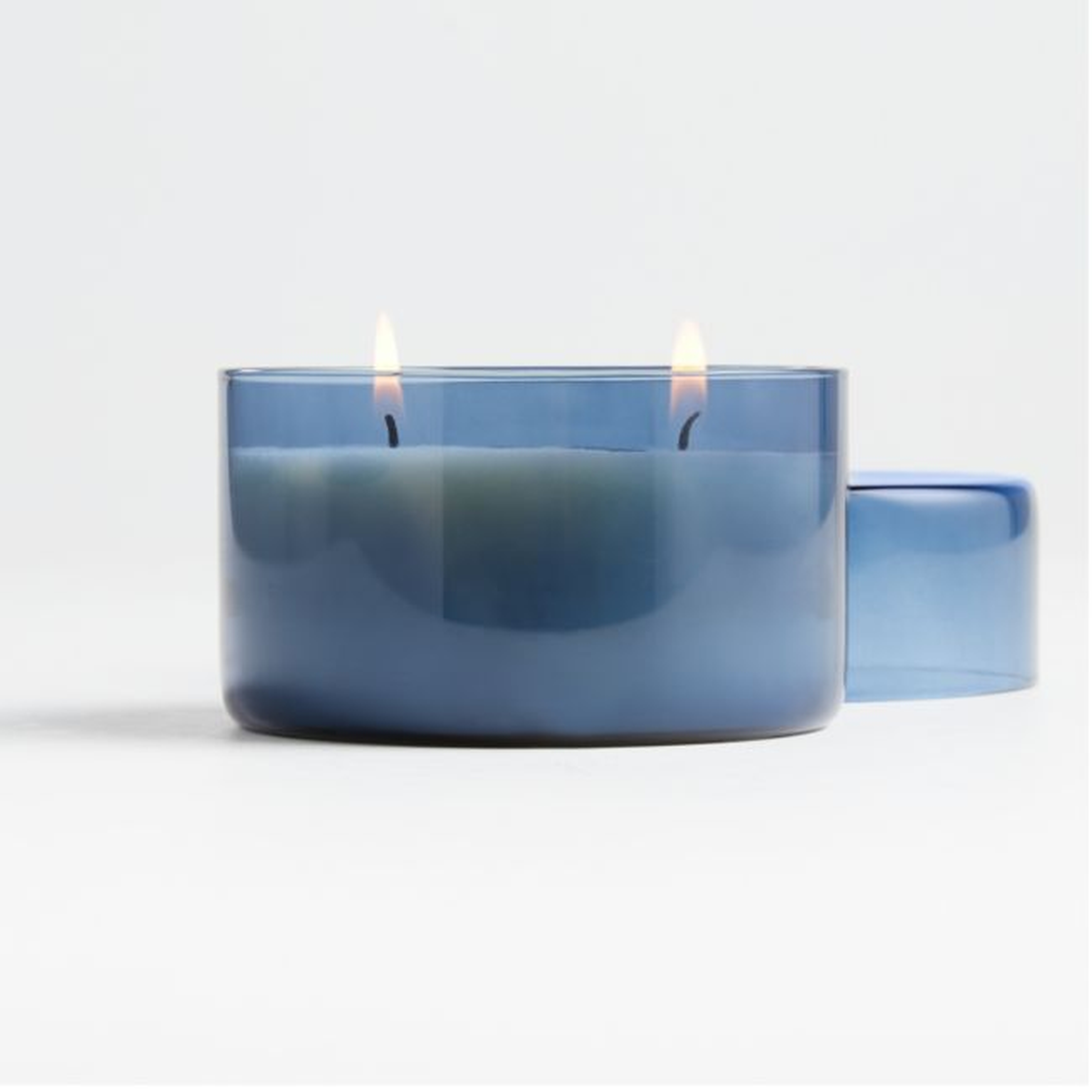 Voyager Blue Glass Candle with Lid - Crate and Barrel