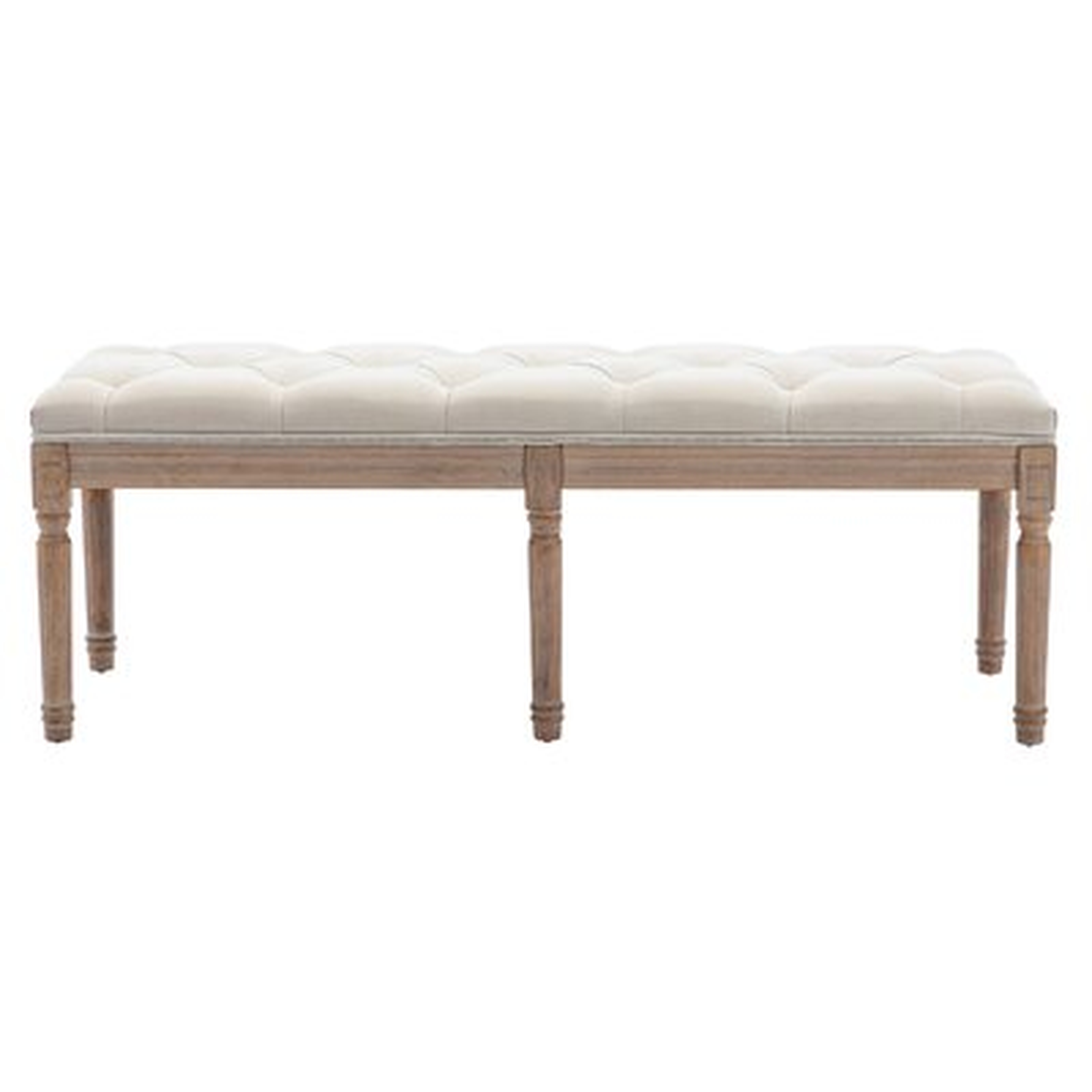 Tufted Linen Upholstered Entryway Bench With Padded Seat And Solid Rubberwood Legs Upholstered Shoe Bench End Of Bed Bench For Living Room Bedroom Hallway - Wayfair