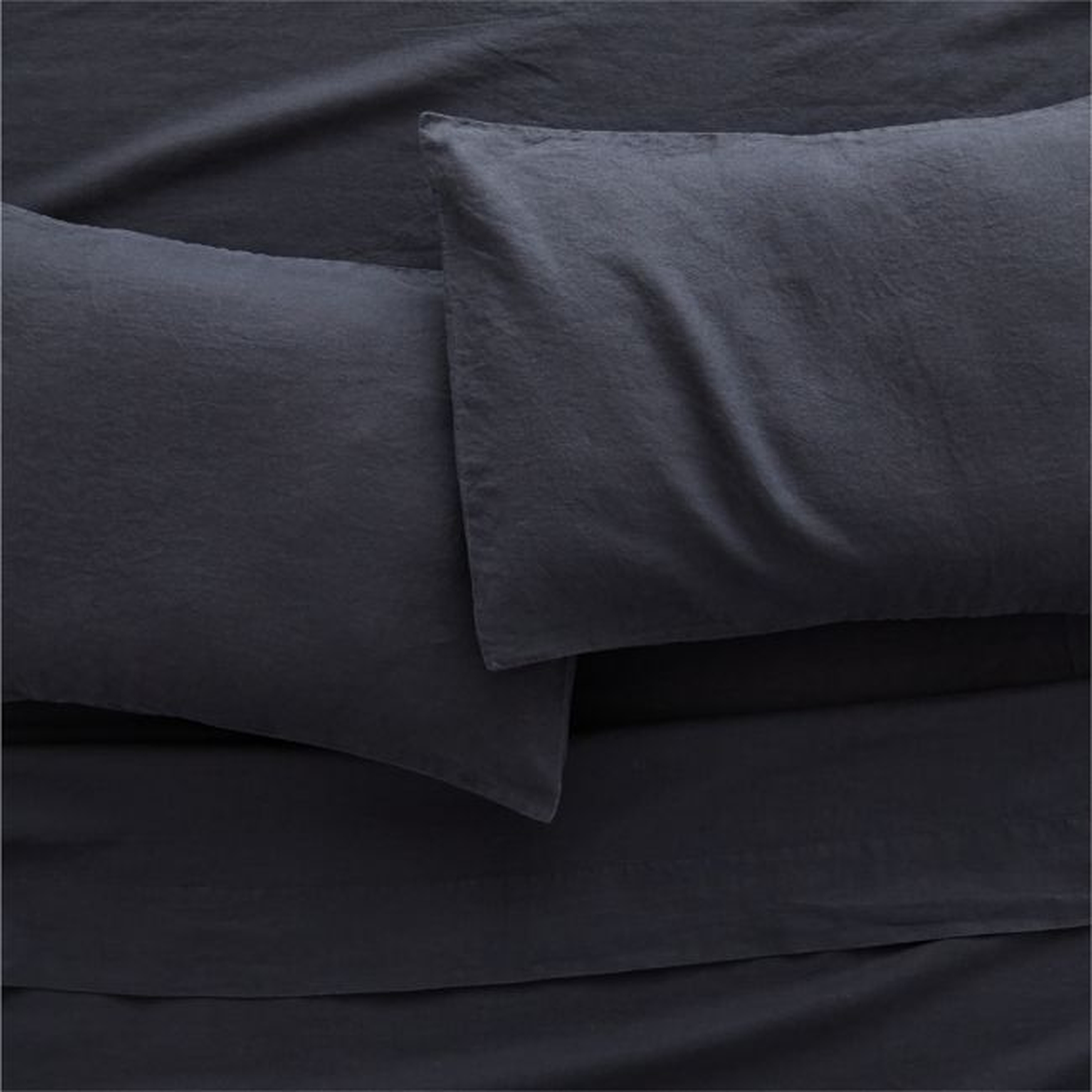 Linen Black King Pillowcases Set of 2 - CB2