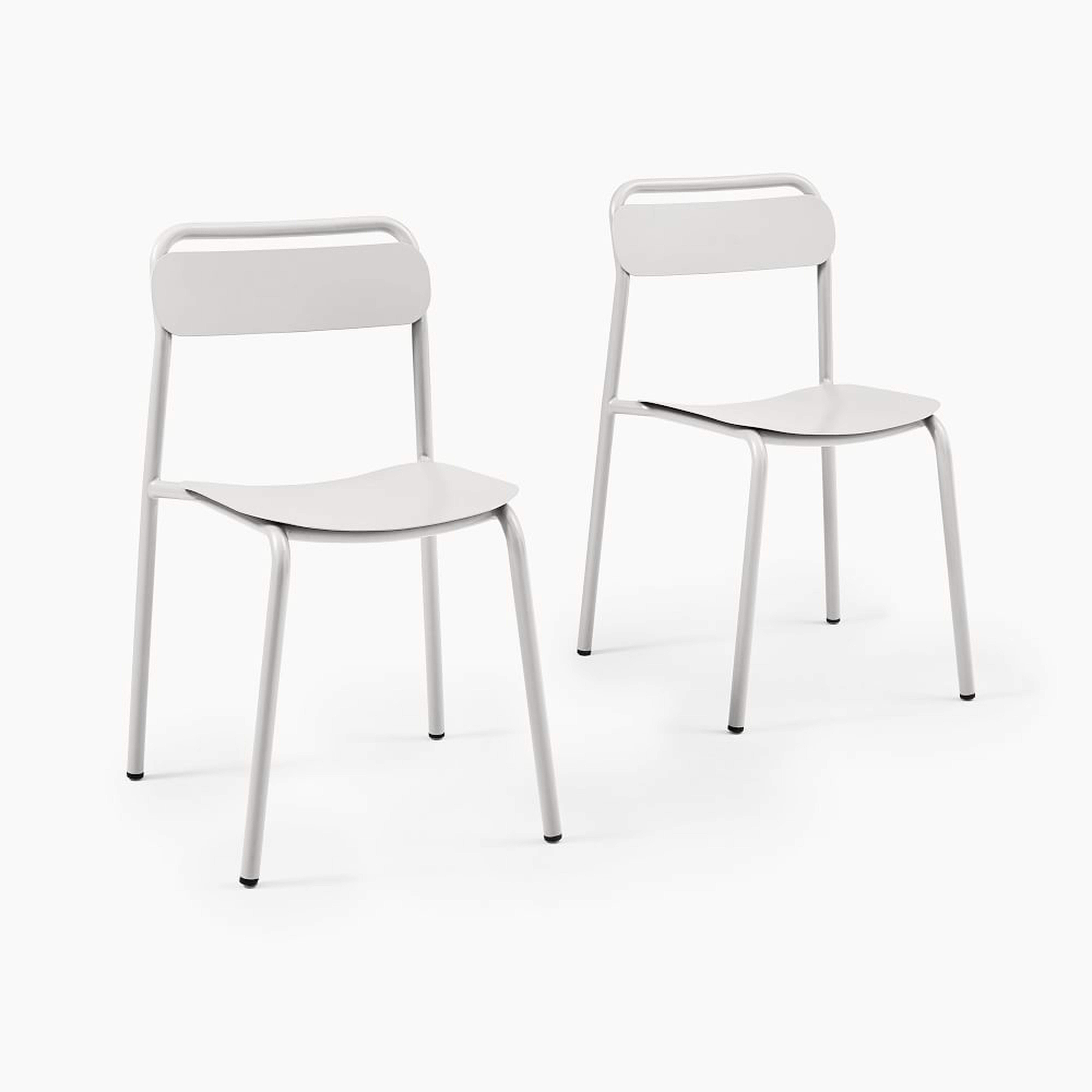 Outdoor Metal Stacking Dining Chairs, Haze, Set of 2 - West Elm