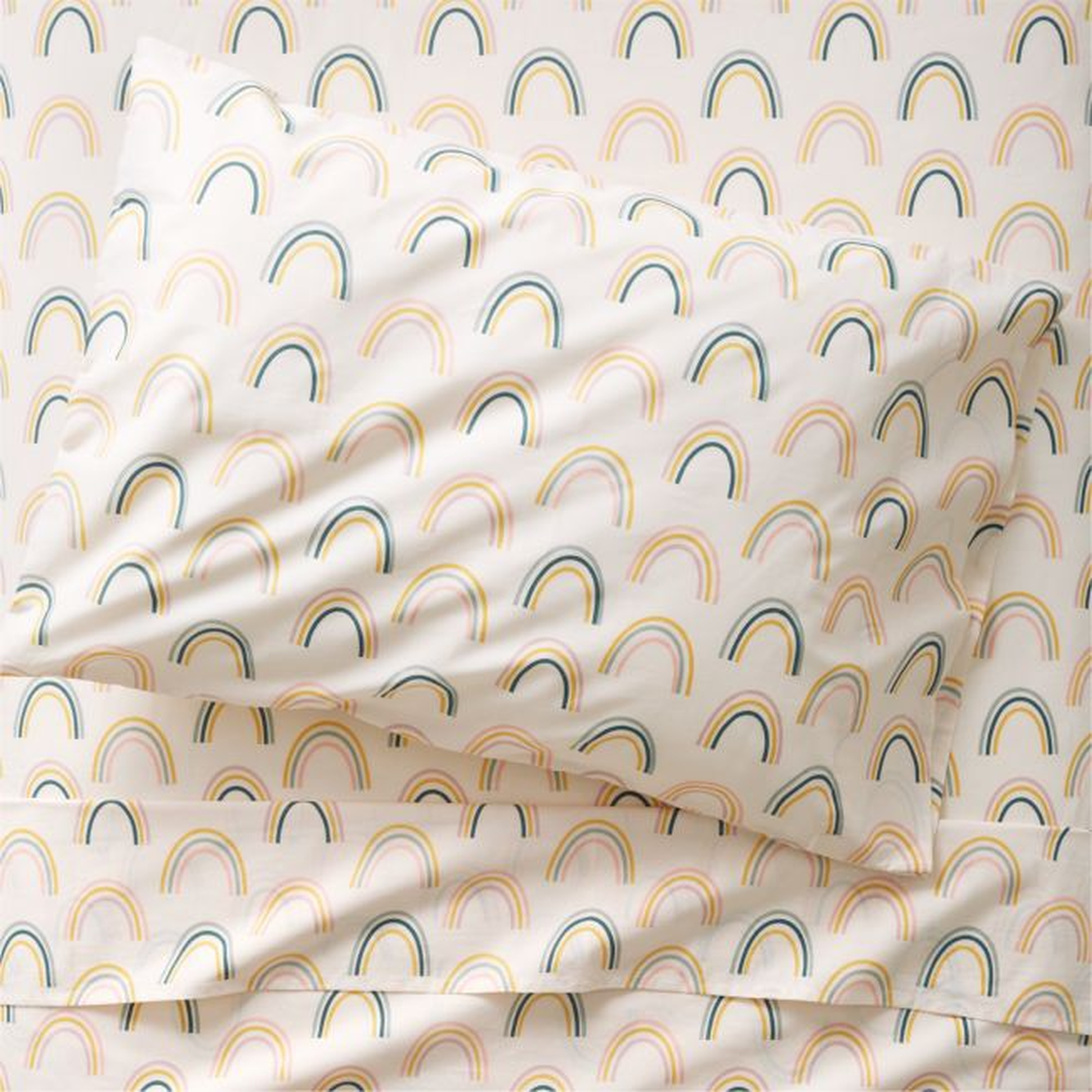 Stay Cool Asha Rainbow Organic Cotton Kids Twin Sheet Set - Crate & Kids