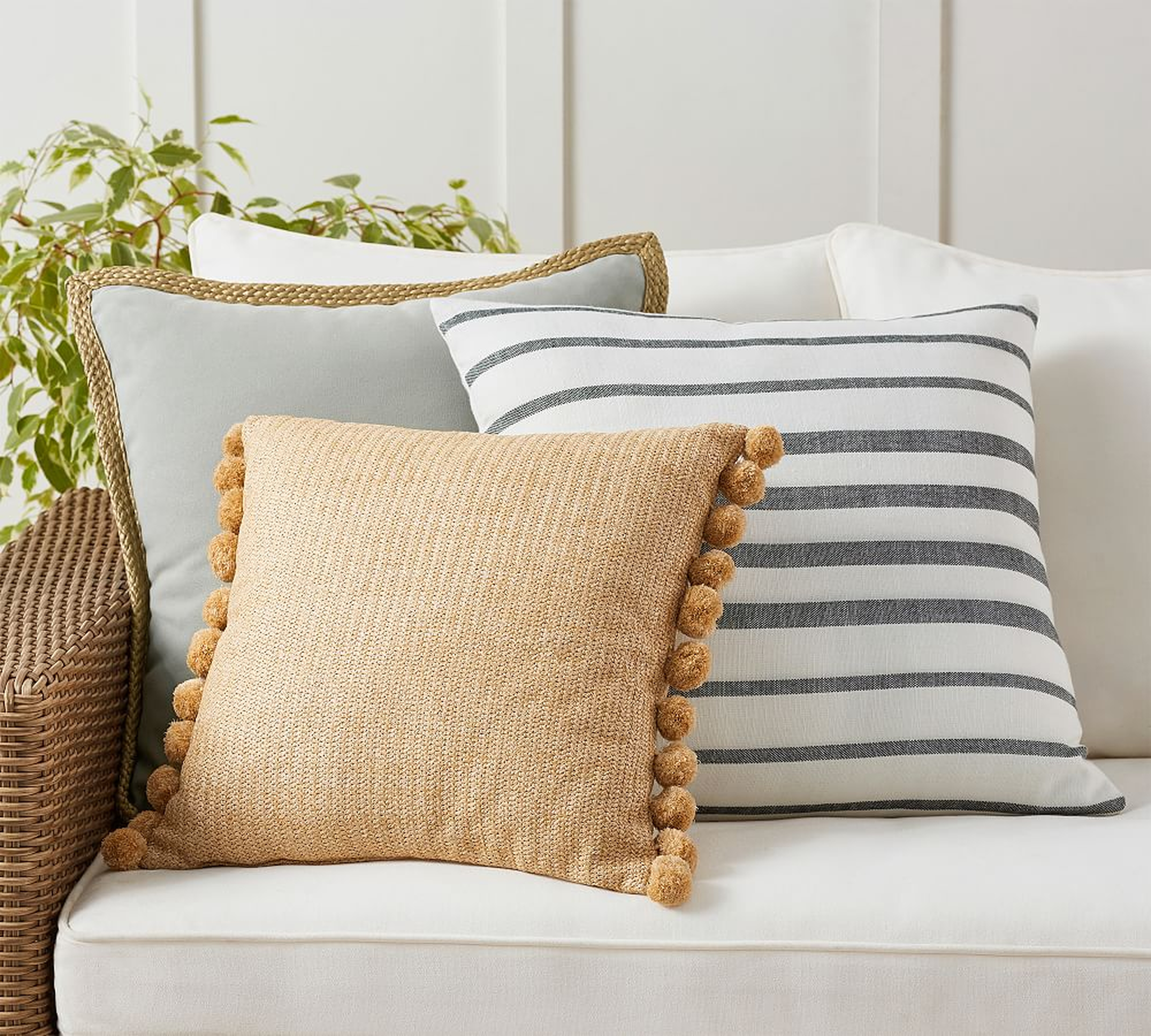 Cozy Contrast Gray Indoor/Outdoor Pillow Set - Pottery Barn