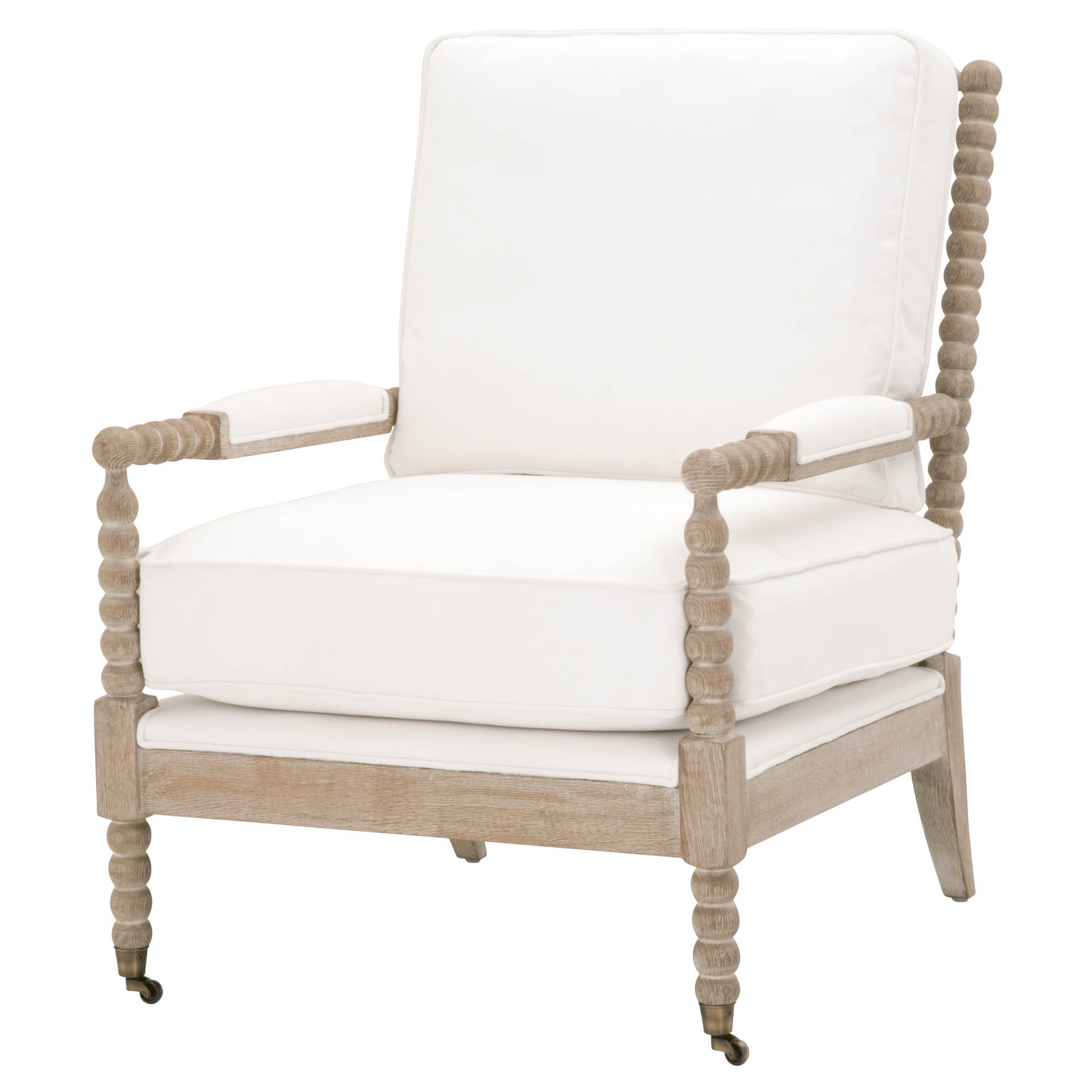 Rouleau Club Chair, LiveSmart Peyton-Pearl, Natural Gray Oak - Essentials for Living