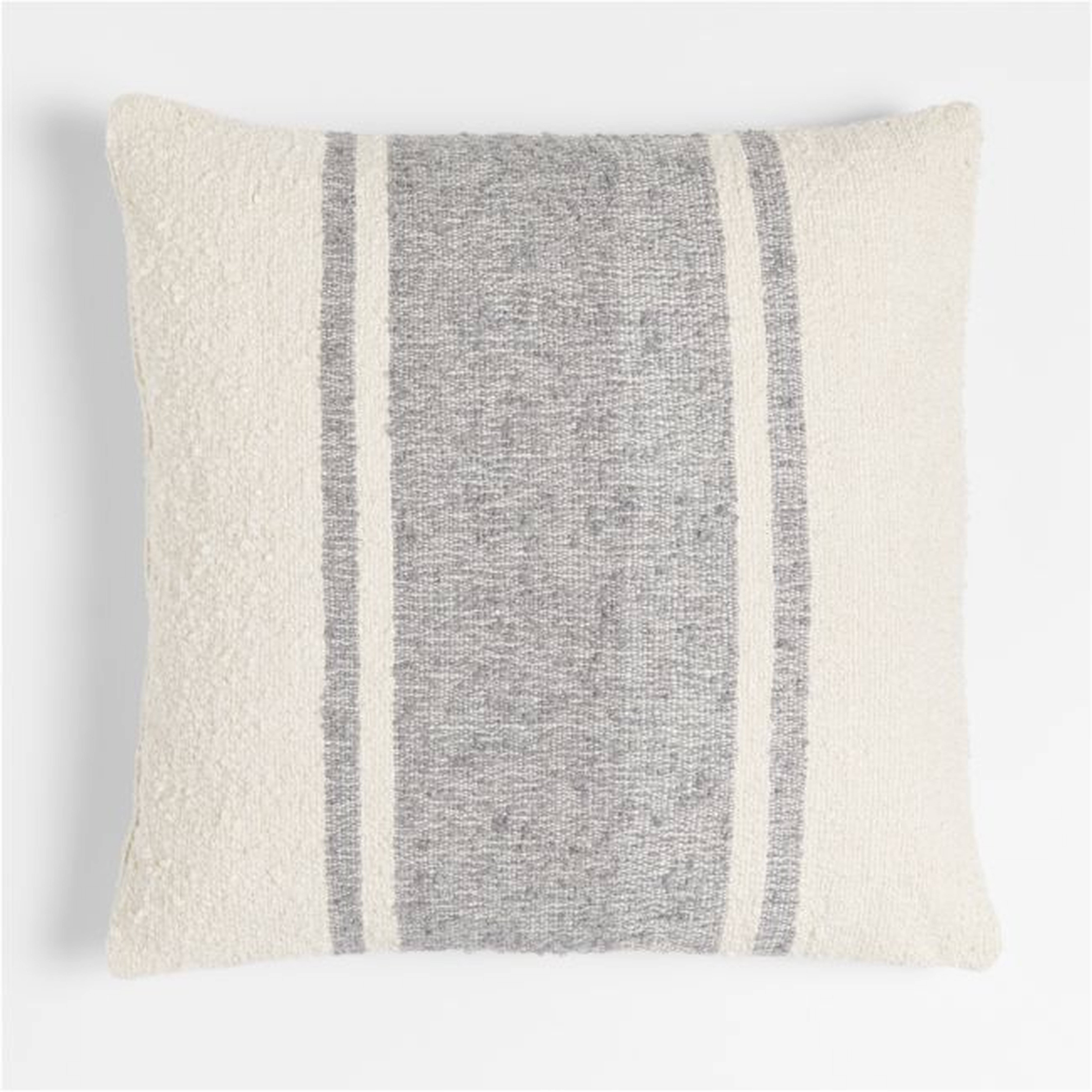 Persimmon 23" Grey Stripe Outdoor Pillow - Crate and Barrel