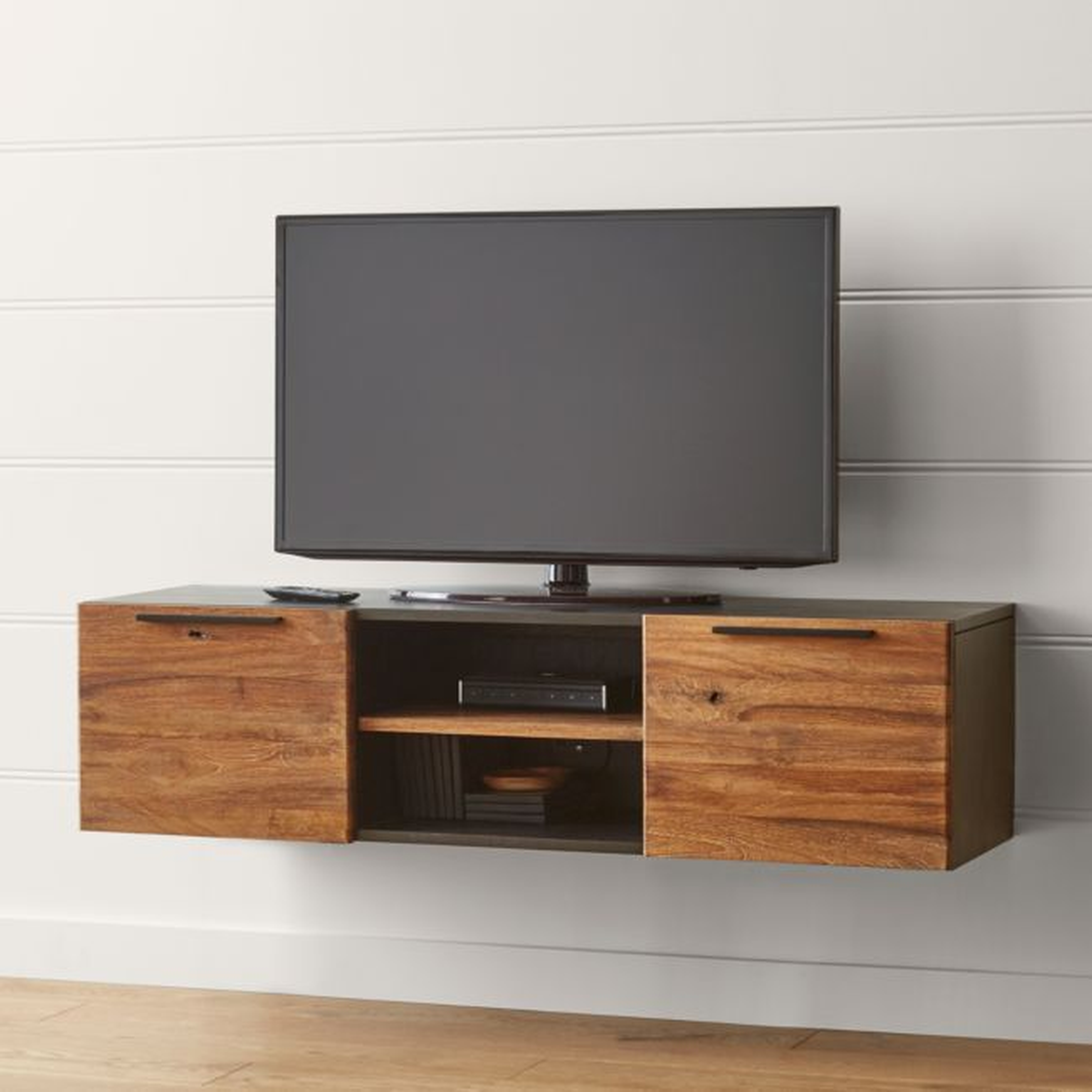 Rigby Natural 55" Small Floating Media Console - Crate and Barrel