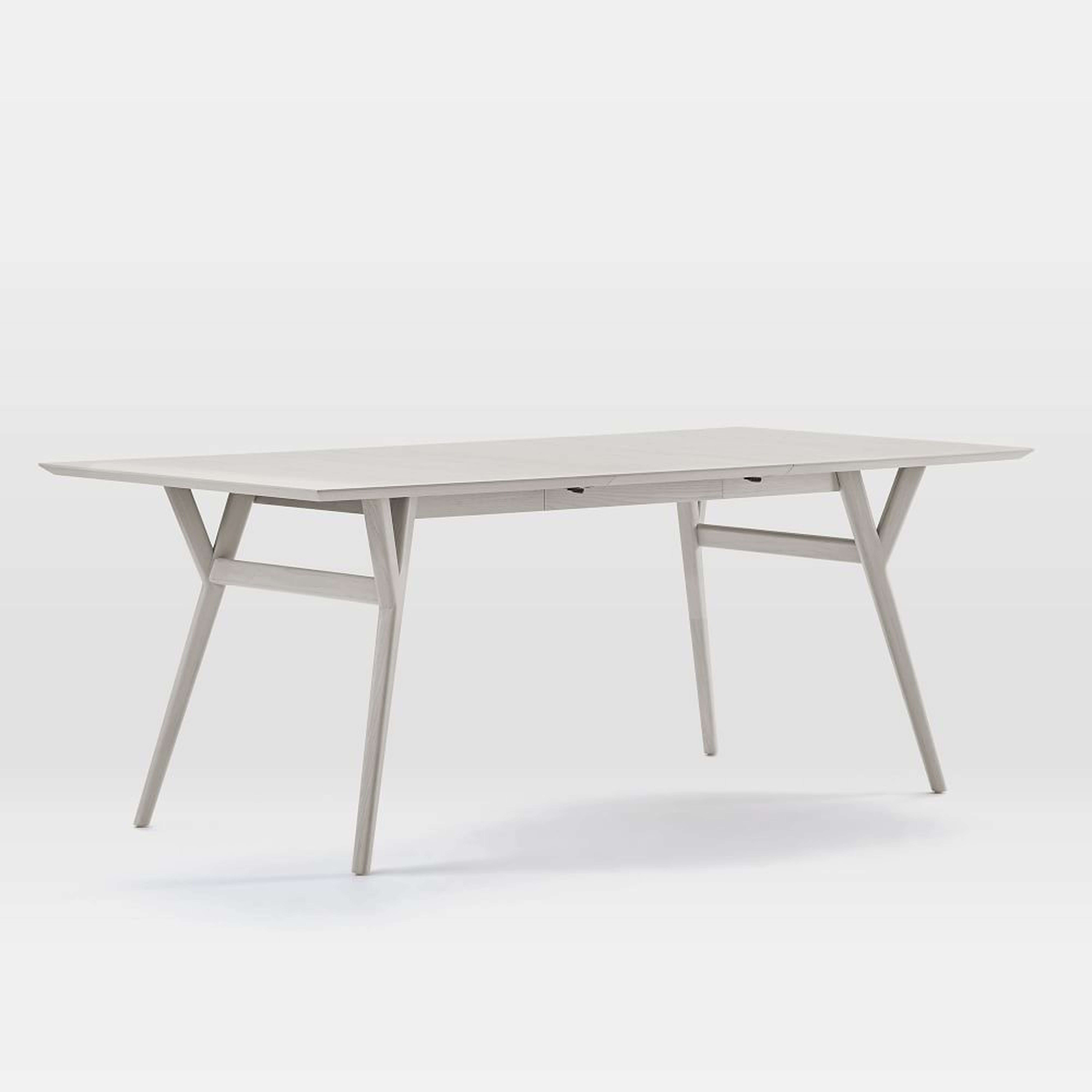 Mid-Century Expandable Dining Table, 60-80", Pebble - West Elm
