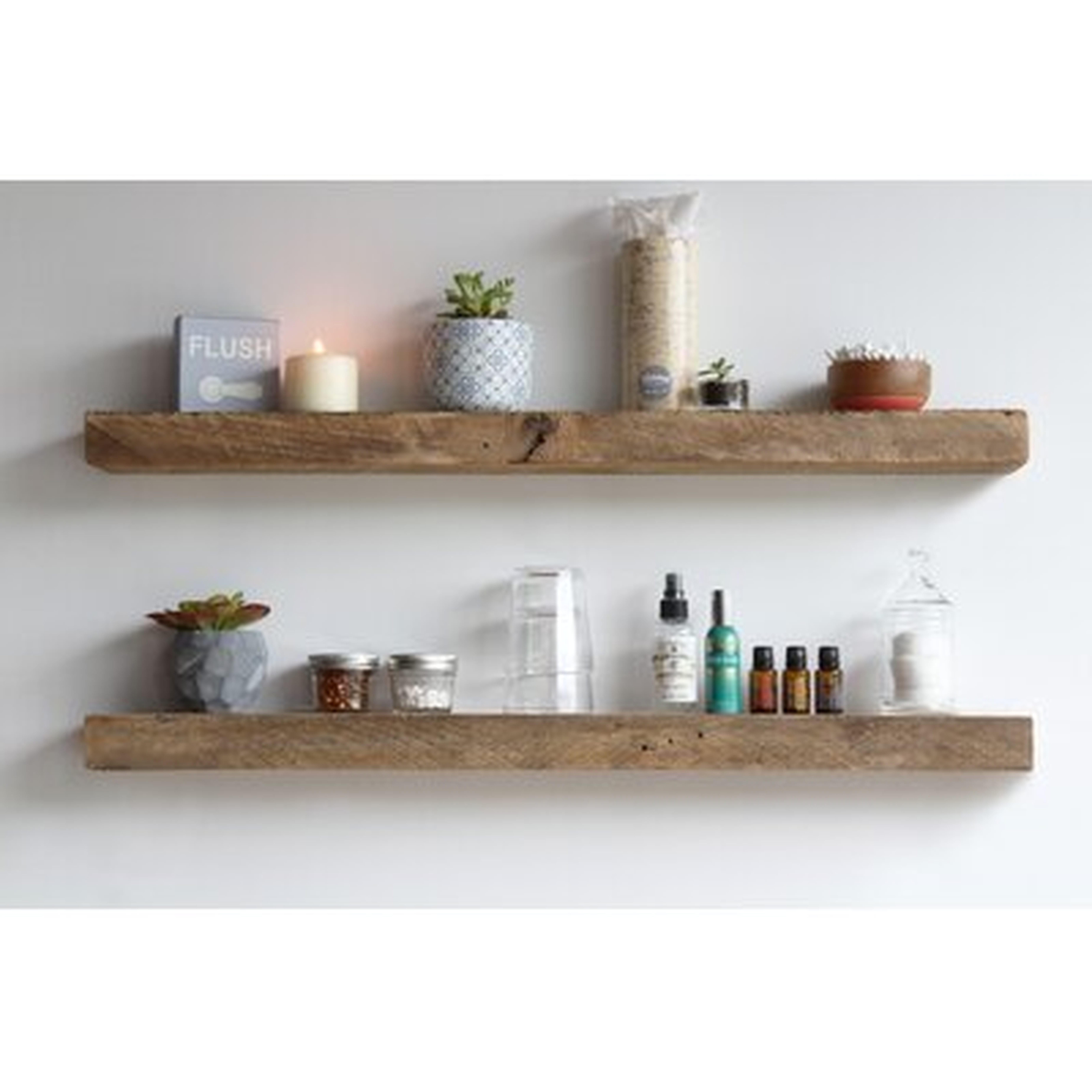 Joao 2 Piece Solid Wood Floating Shelf with Reclaimed Wood - Wayfair