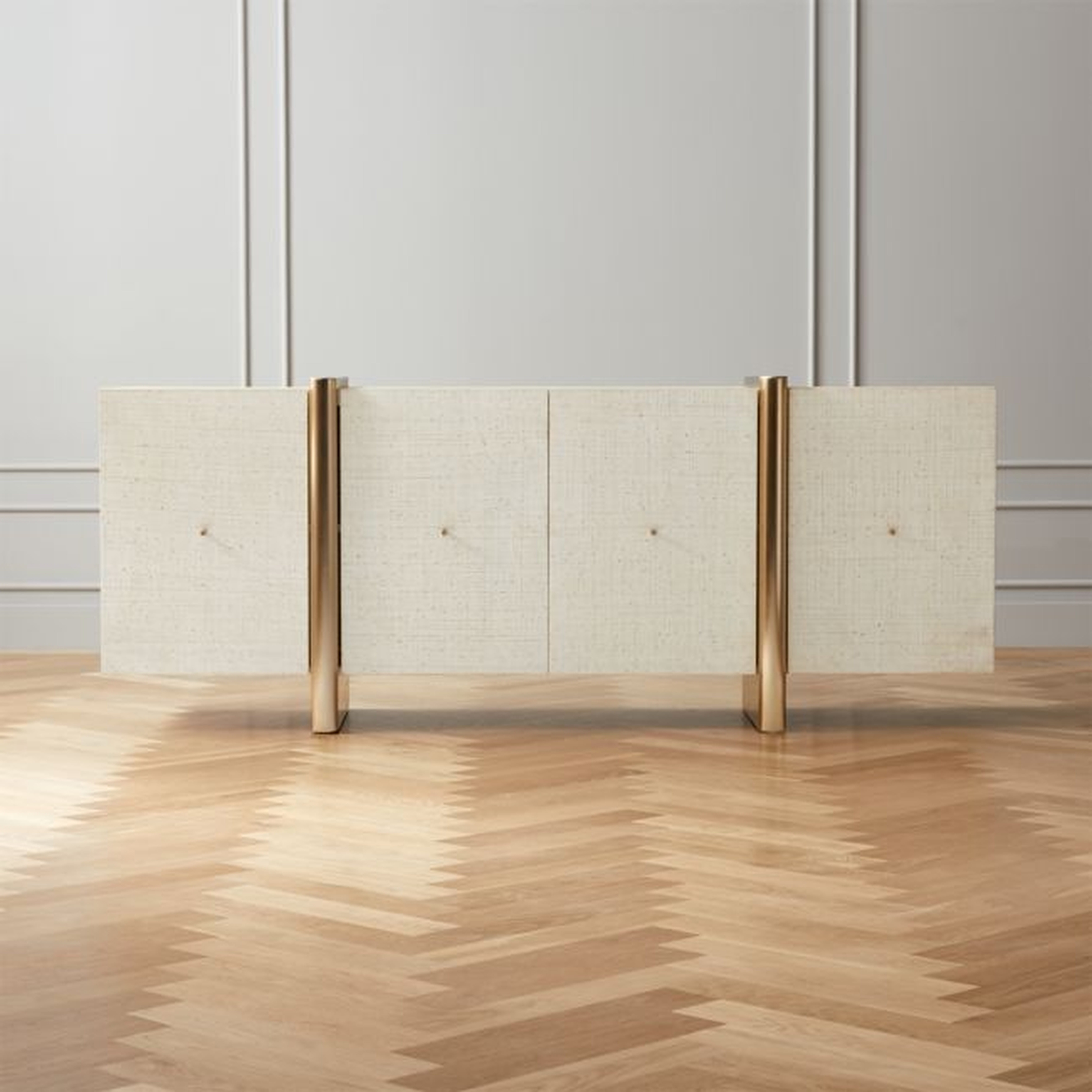 Dorset 81" White Lacquered Linen Credenza - CB2