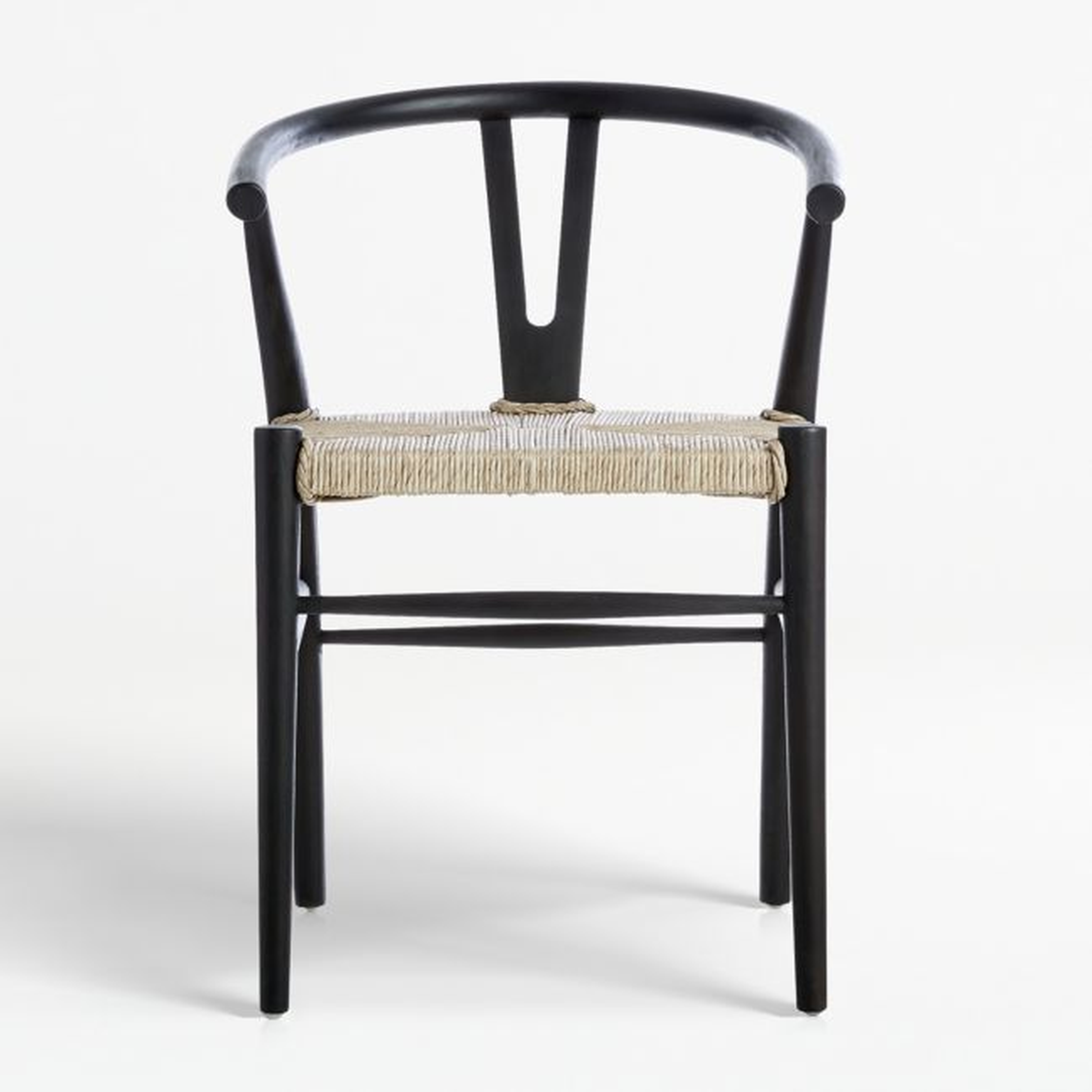 Crescent Black Wood Wishbone Dining Chair - Crate and Barrel