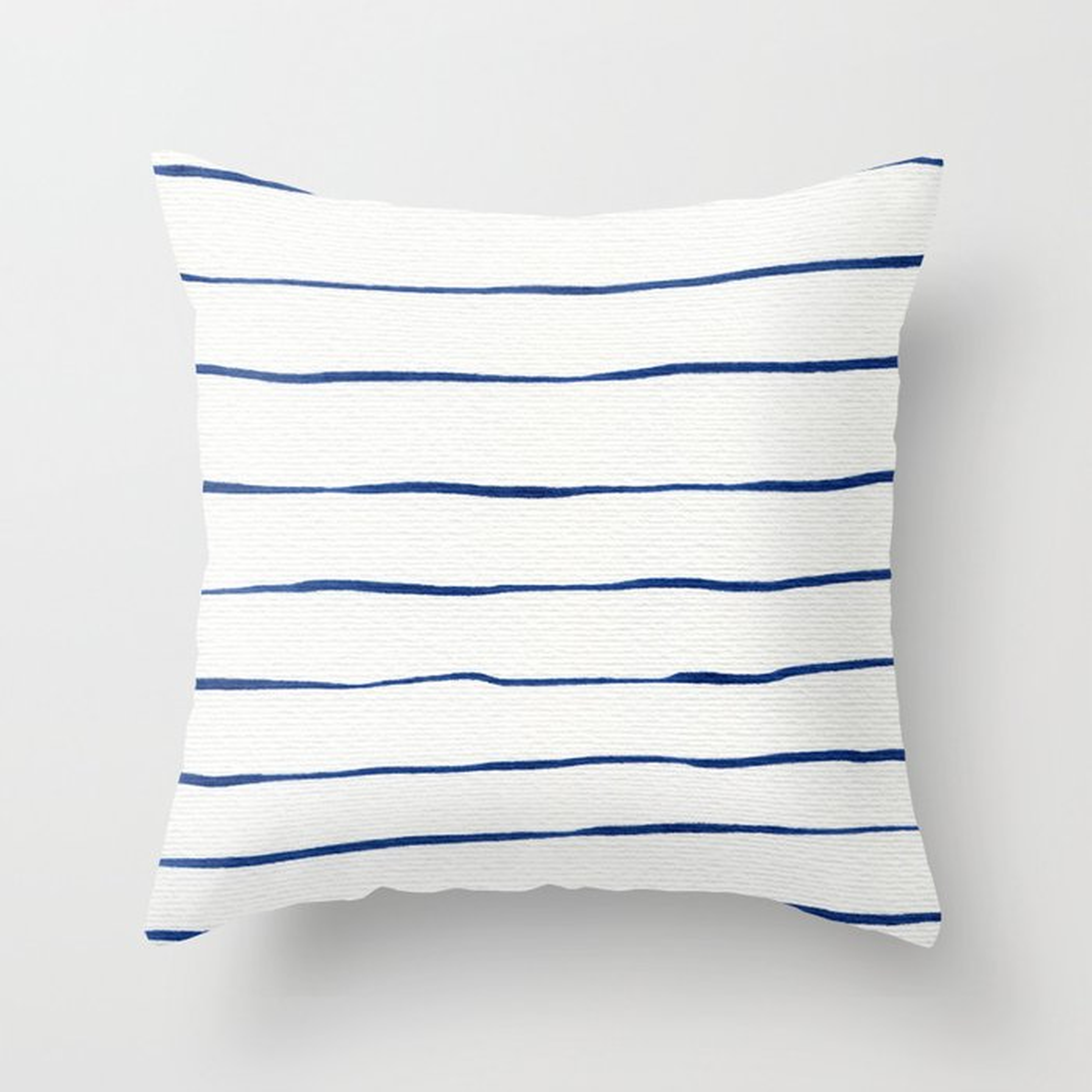 Blue Stripes Couch Throw Pillow by Georgiana Paraschiv - Cover (16" x 16") with pillow insert - Indoor Pillow - Society6
