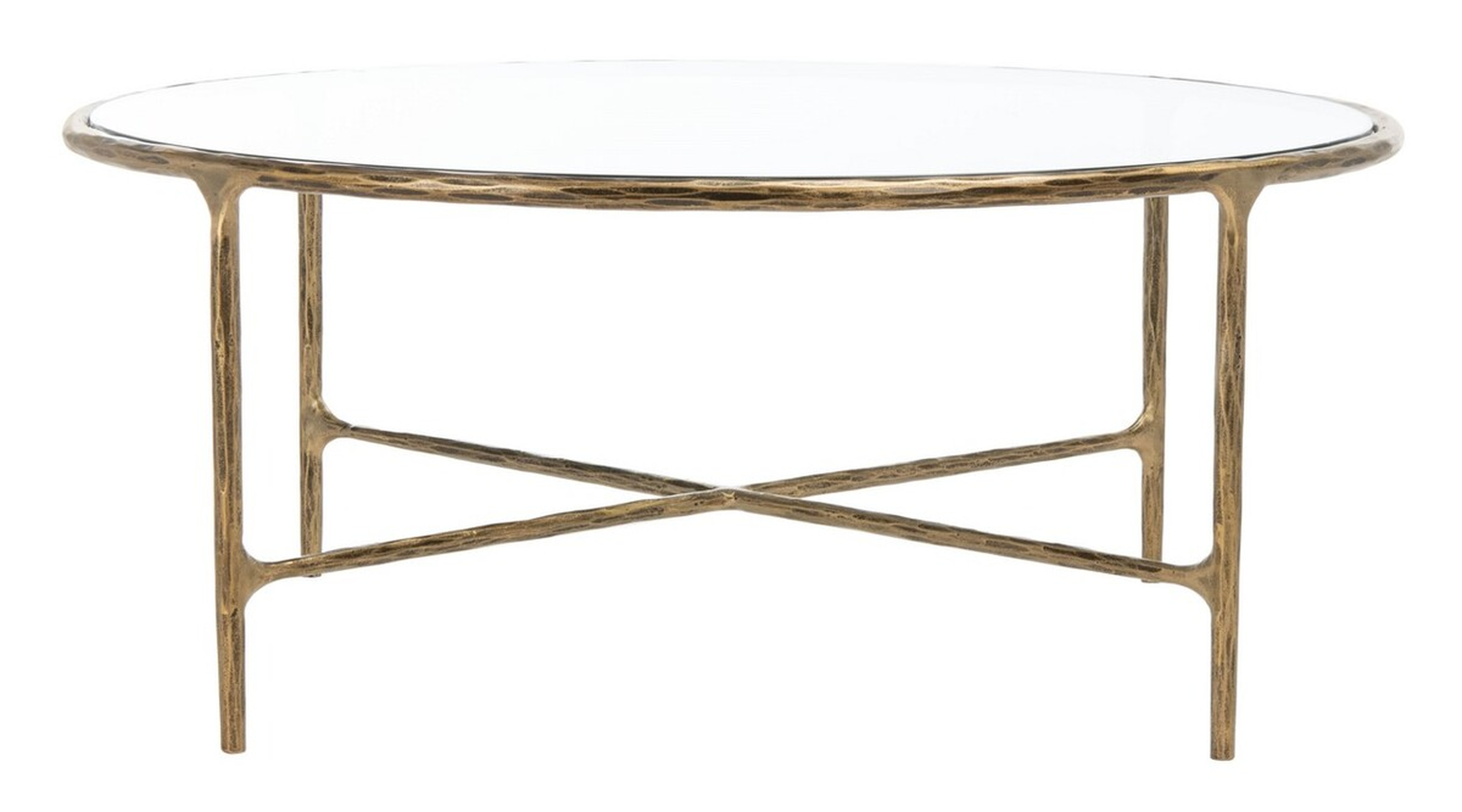 Jessa Round Metal Coffee Table - Brass - Safavieh Couture