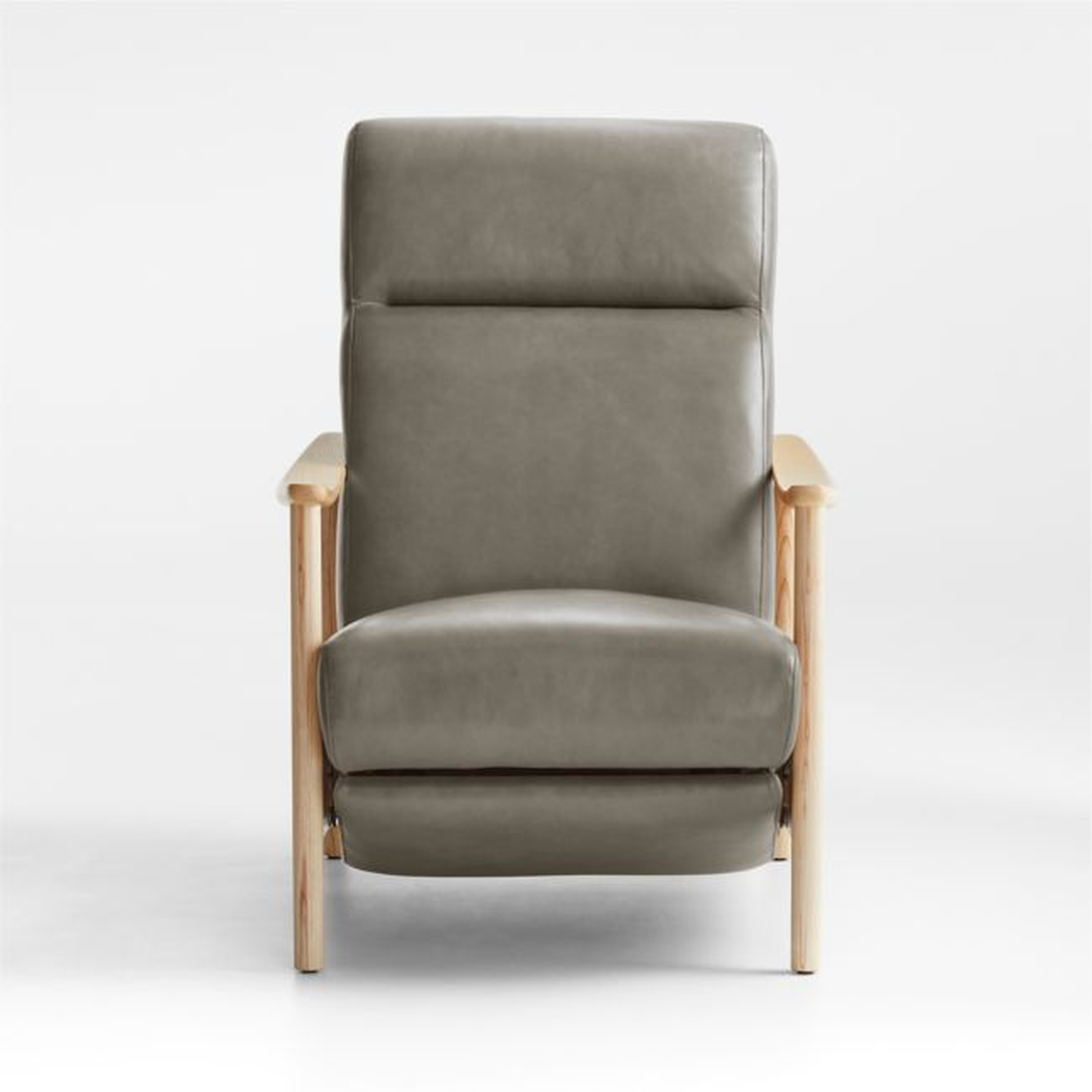 Domingo Leather Reclining Chair with Wood Frame - Crate and Barrel