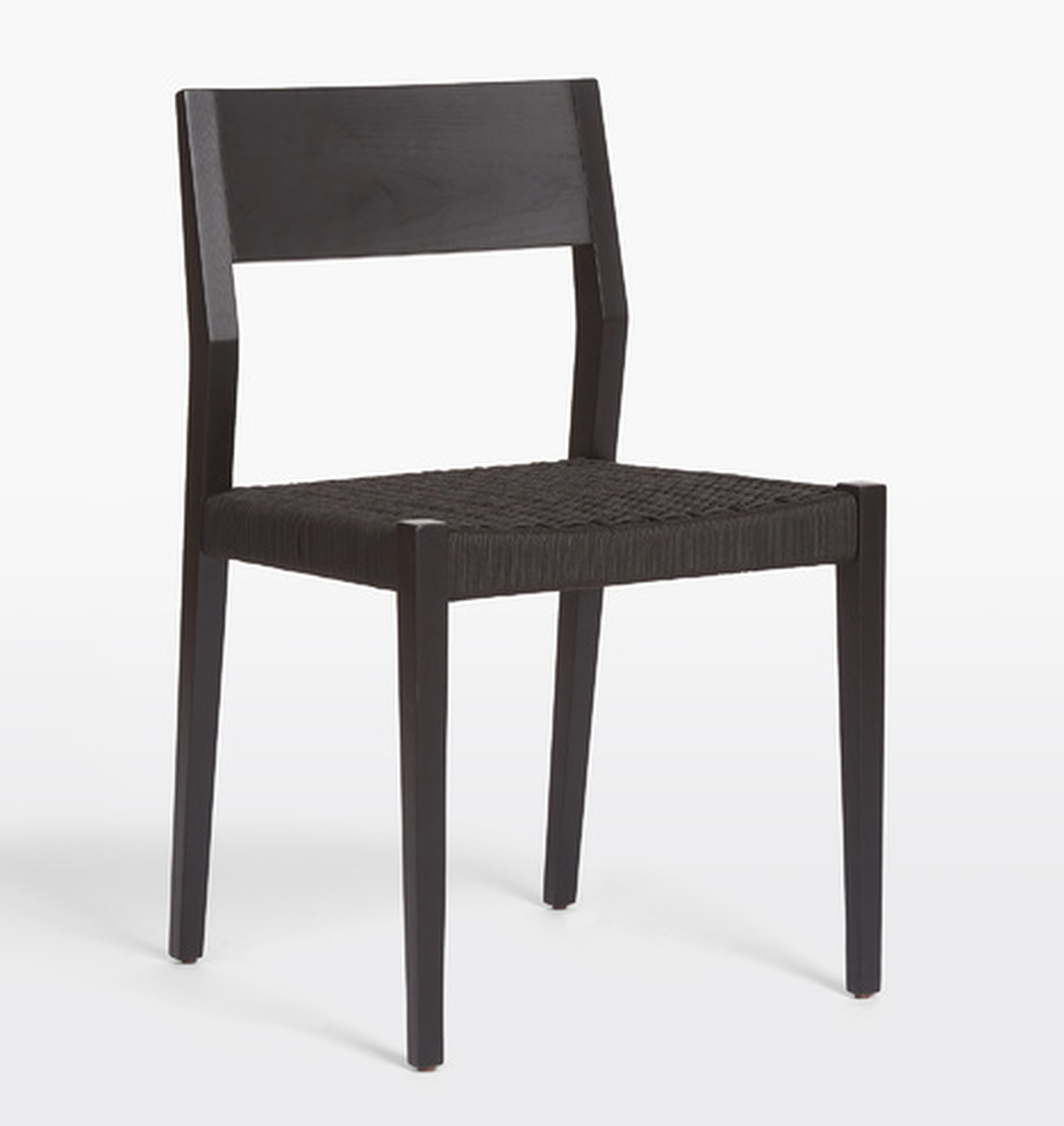 Bayley Black Ash Side Chair with Woven Black Rope Seat - Rejuvenation