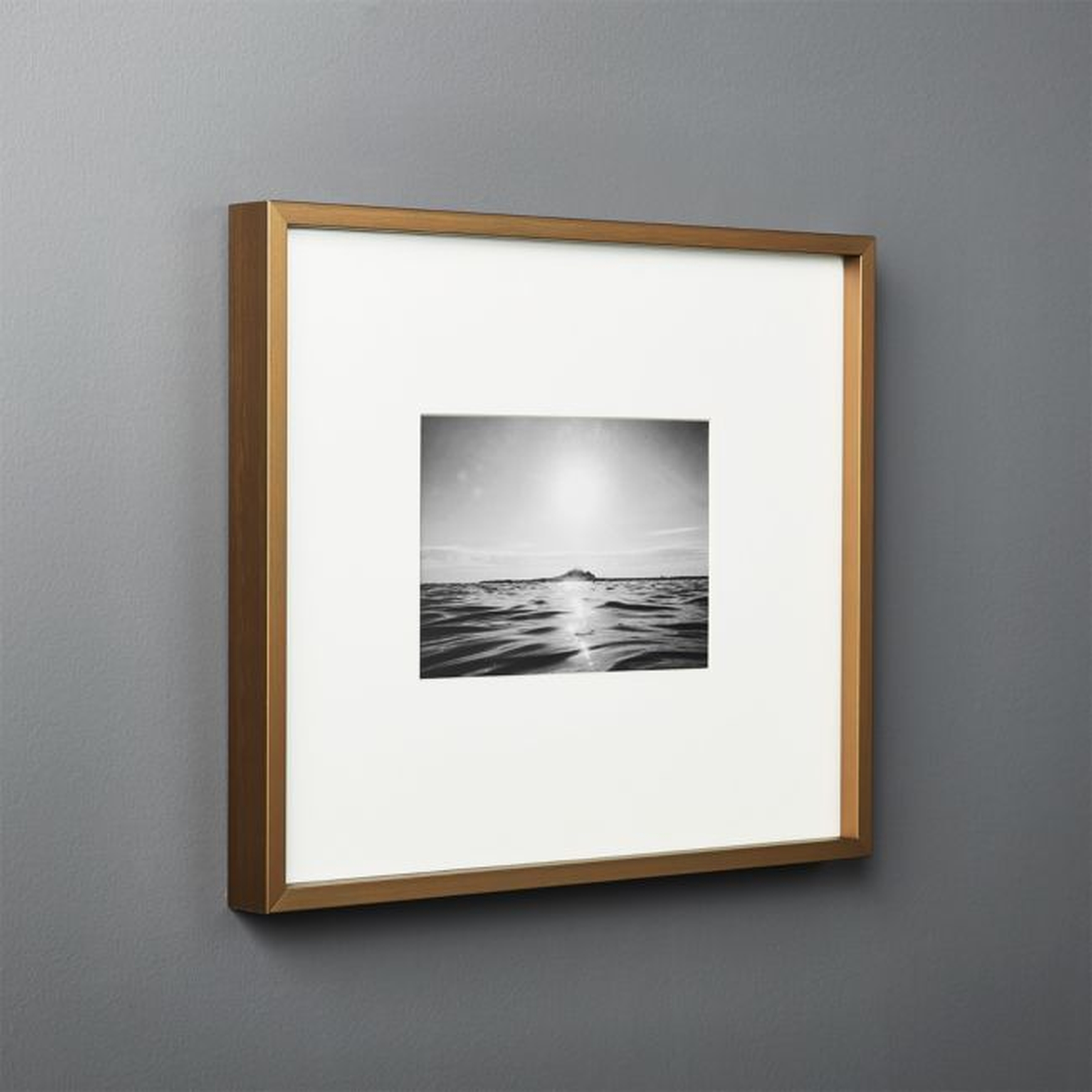 Gallery Brass Picture Frame with White Mat 5"x7" - CB2