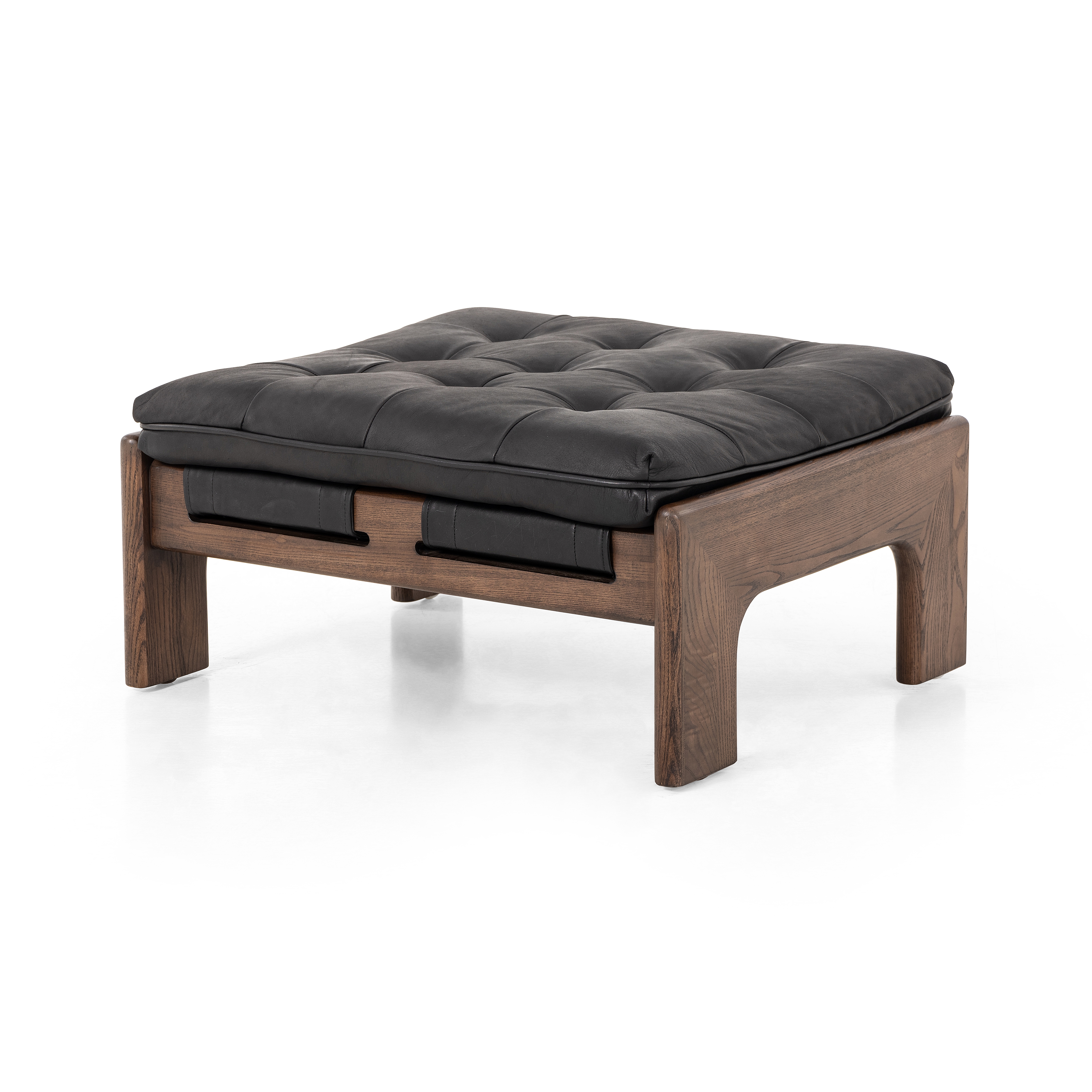 Halston Ottoman-Heirloom Black - Four Hands