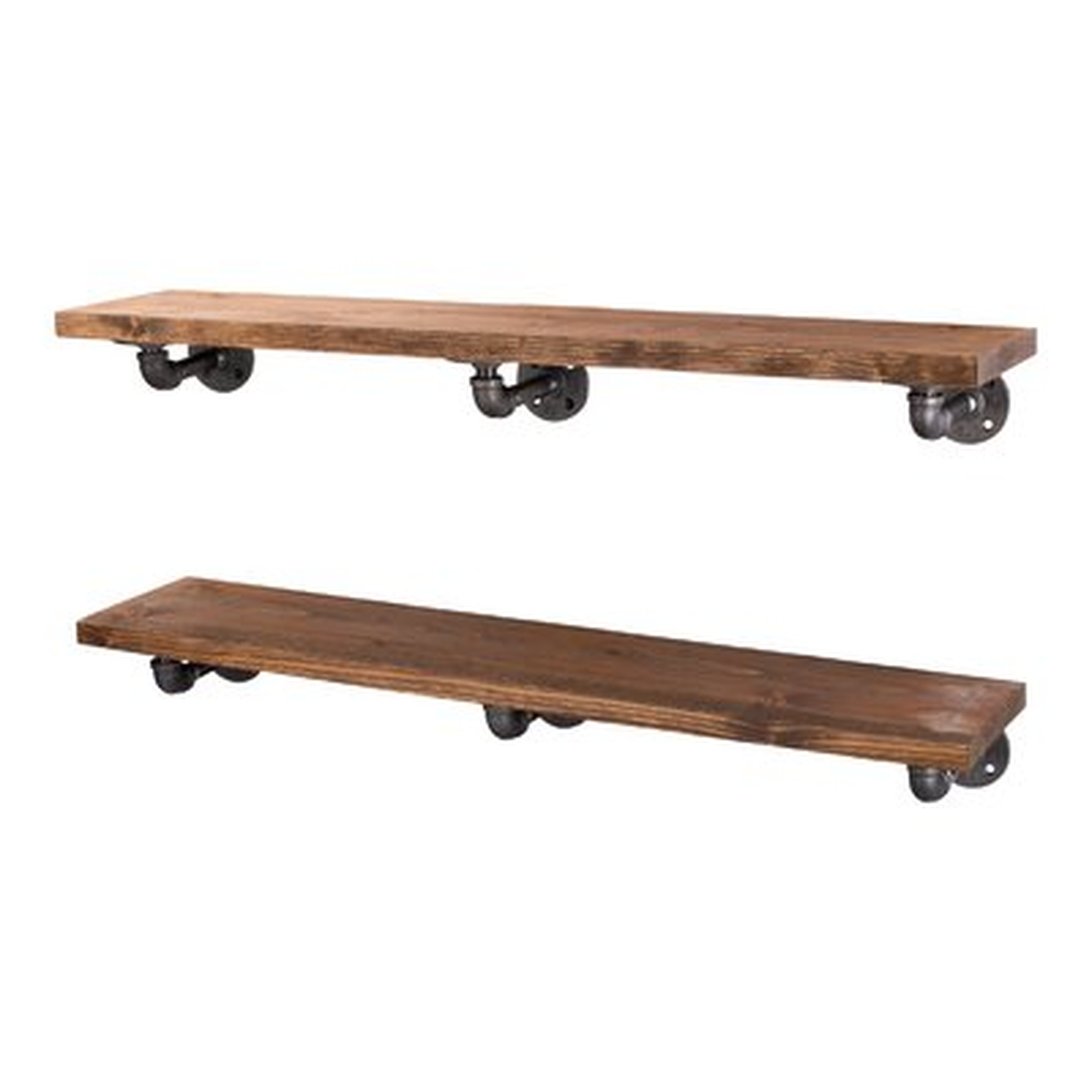 Hibbell 2 Piece Solid Wood Floating Shelf - Wayfair