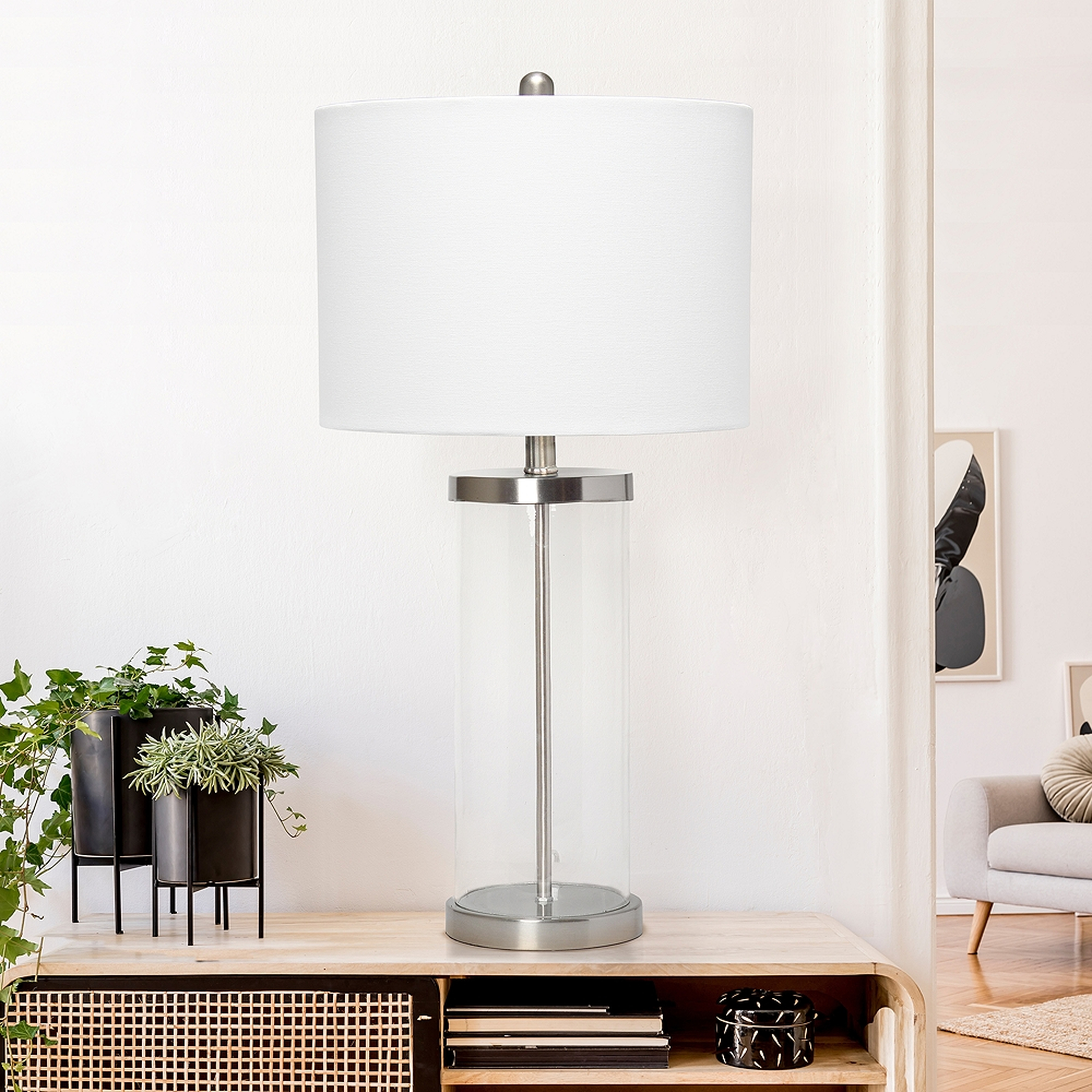 Lalia Home Entrapped Glass and Brushed Nickel Table Lamp - Style # 85R84 - Lamps Plus