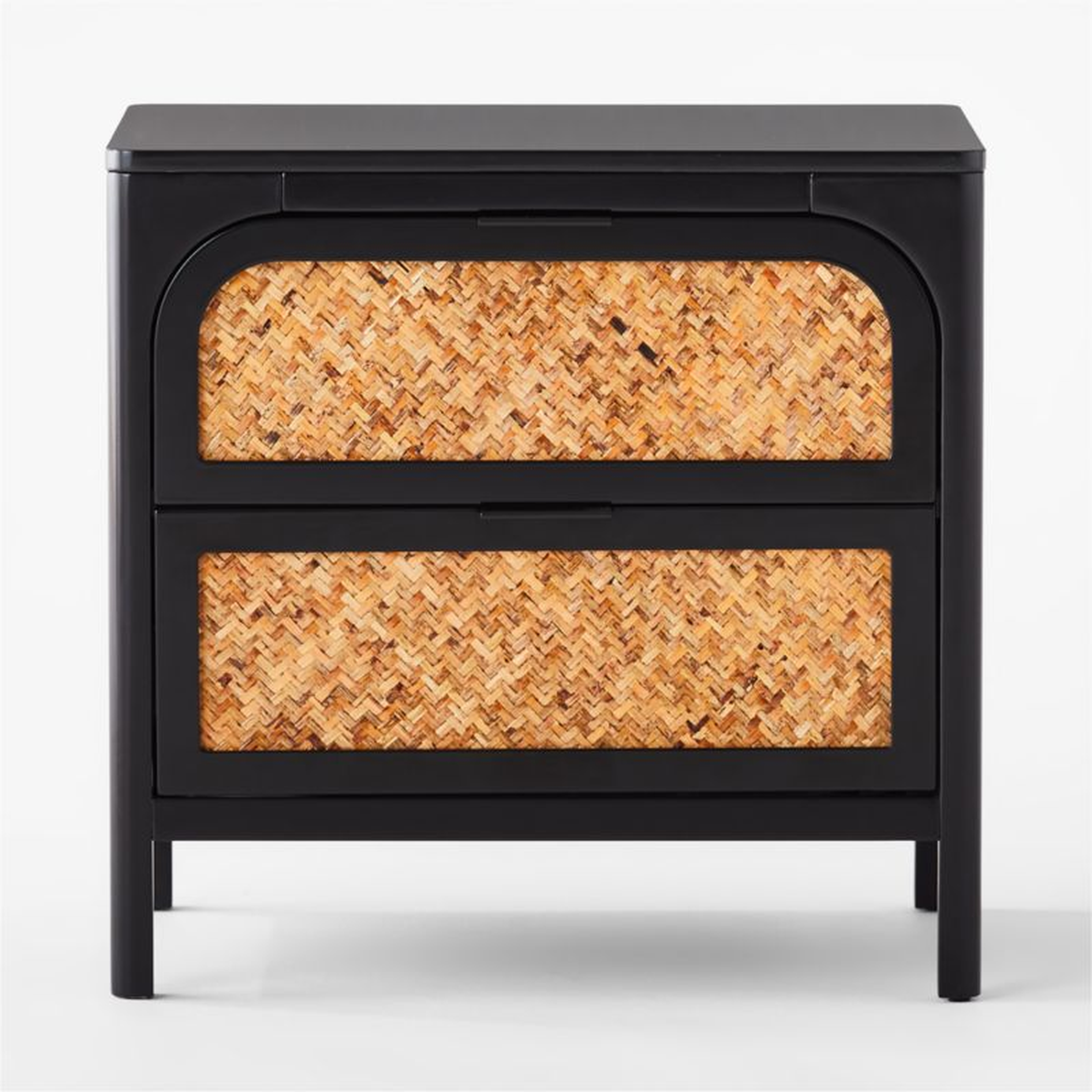 Miri 2-Drawer Black Cane Nightstand - CB2