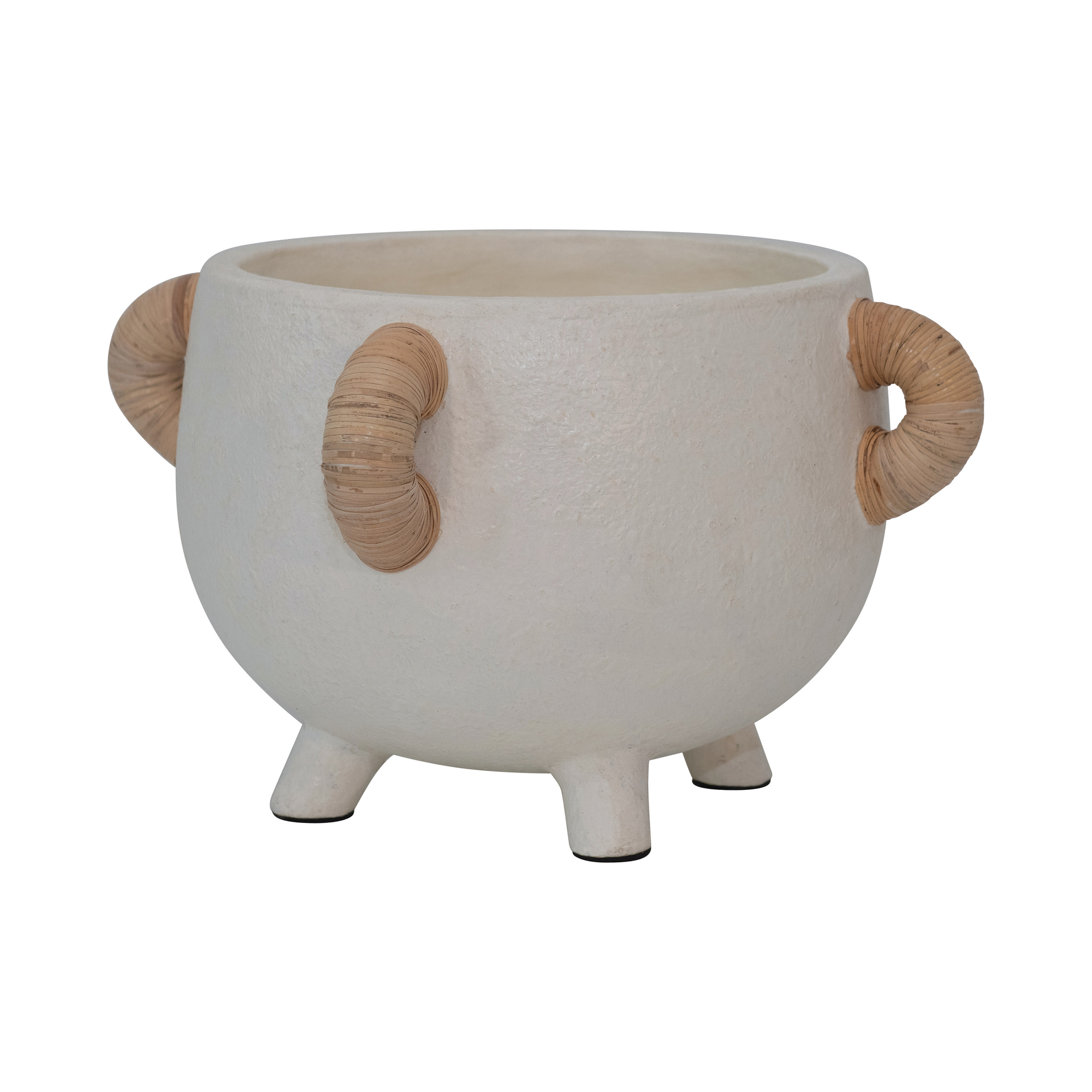 Terracotta Planter w/ Rattan Accent - Creative Co-Op