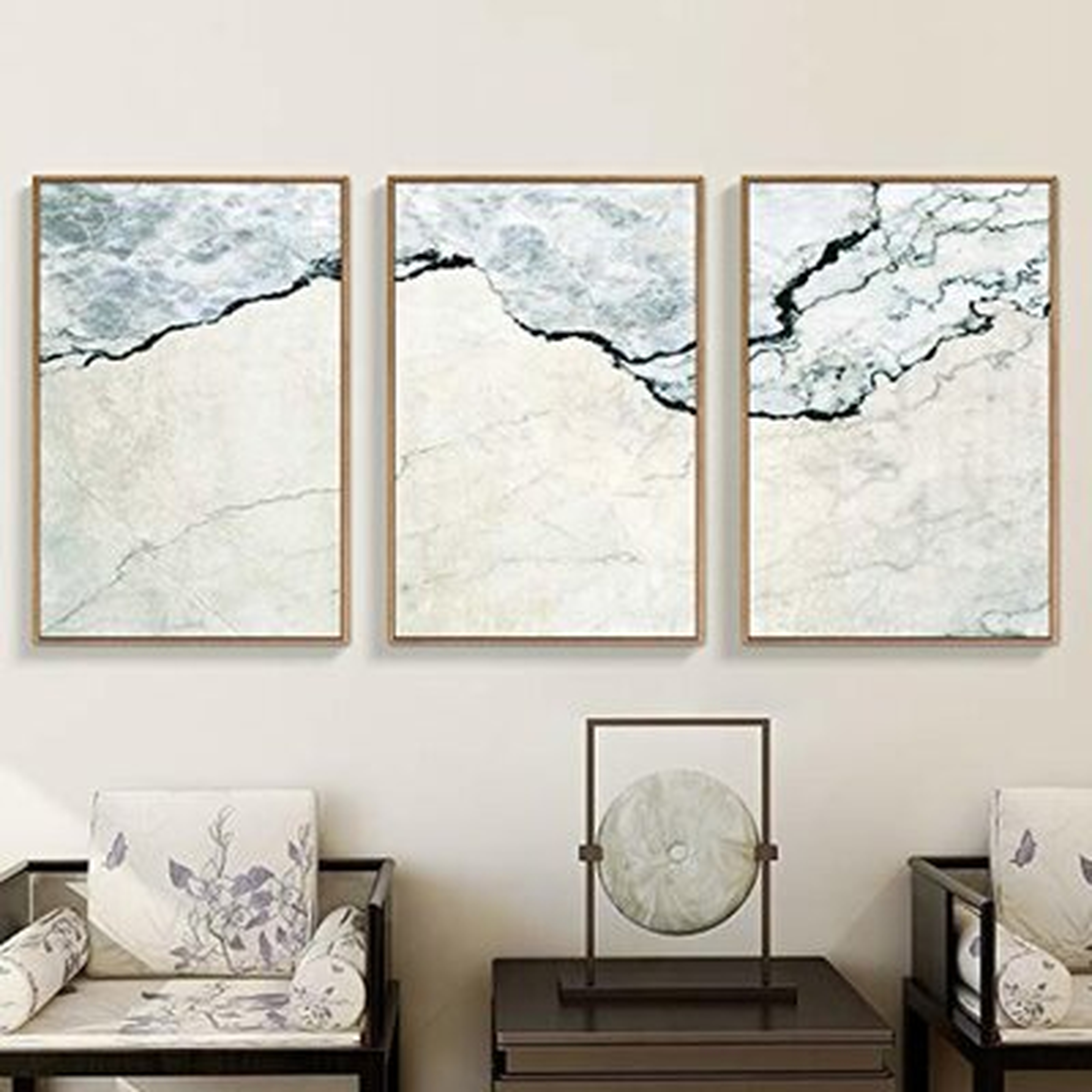 IDEA4WALL Framed Canvas Wall Art For Living Room, Bedroom Abstract Zen Canvas Prints For Home Decoration Ready To Hanging - 16"X24"X3 Panels - Wayfair