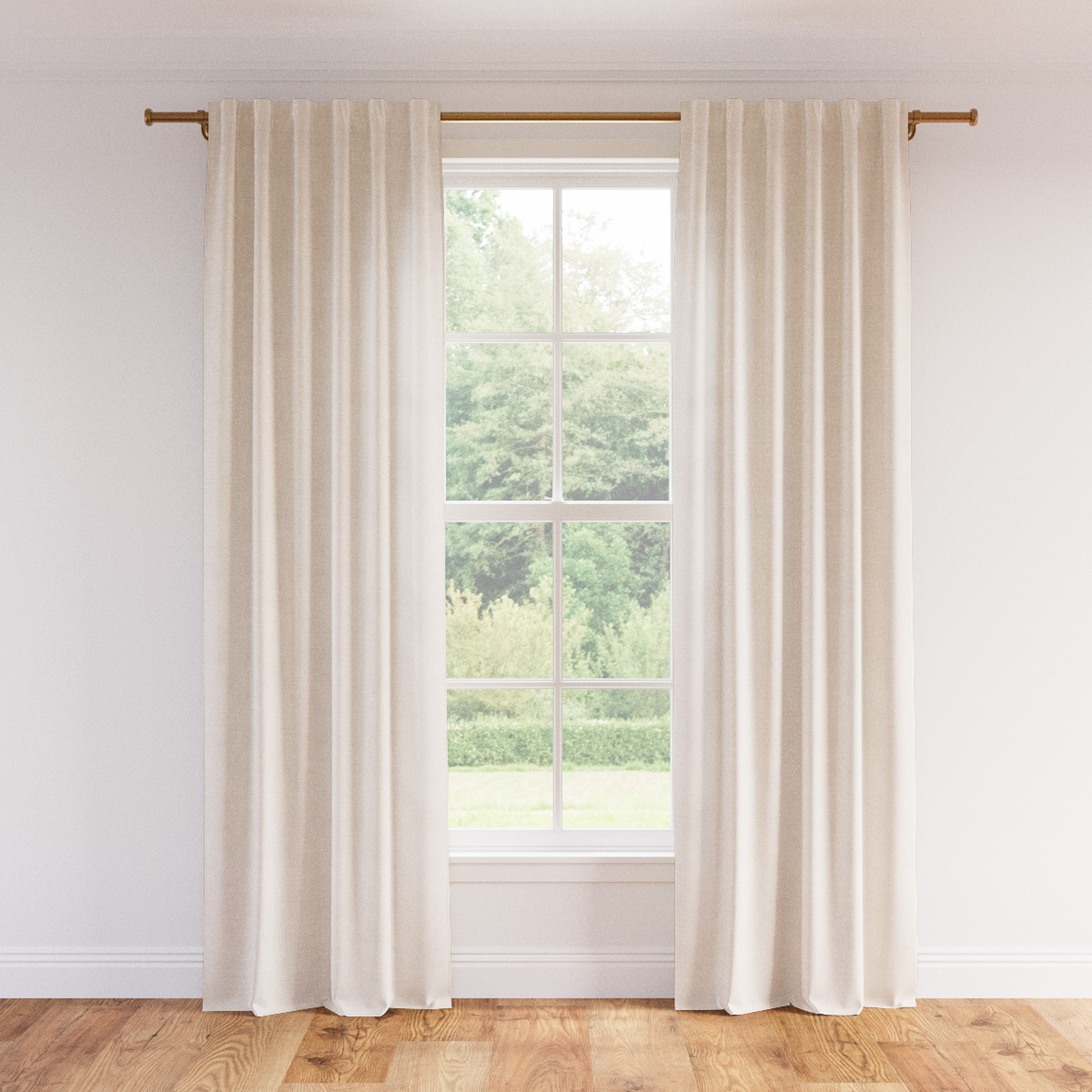 Linen Curtain, Antique White Linen, 50" x 108", Blackout - The Inside
