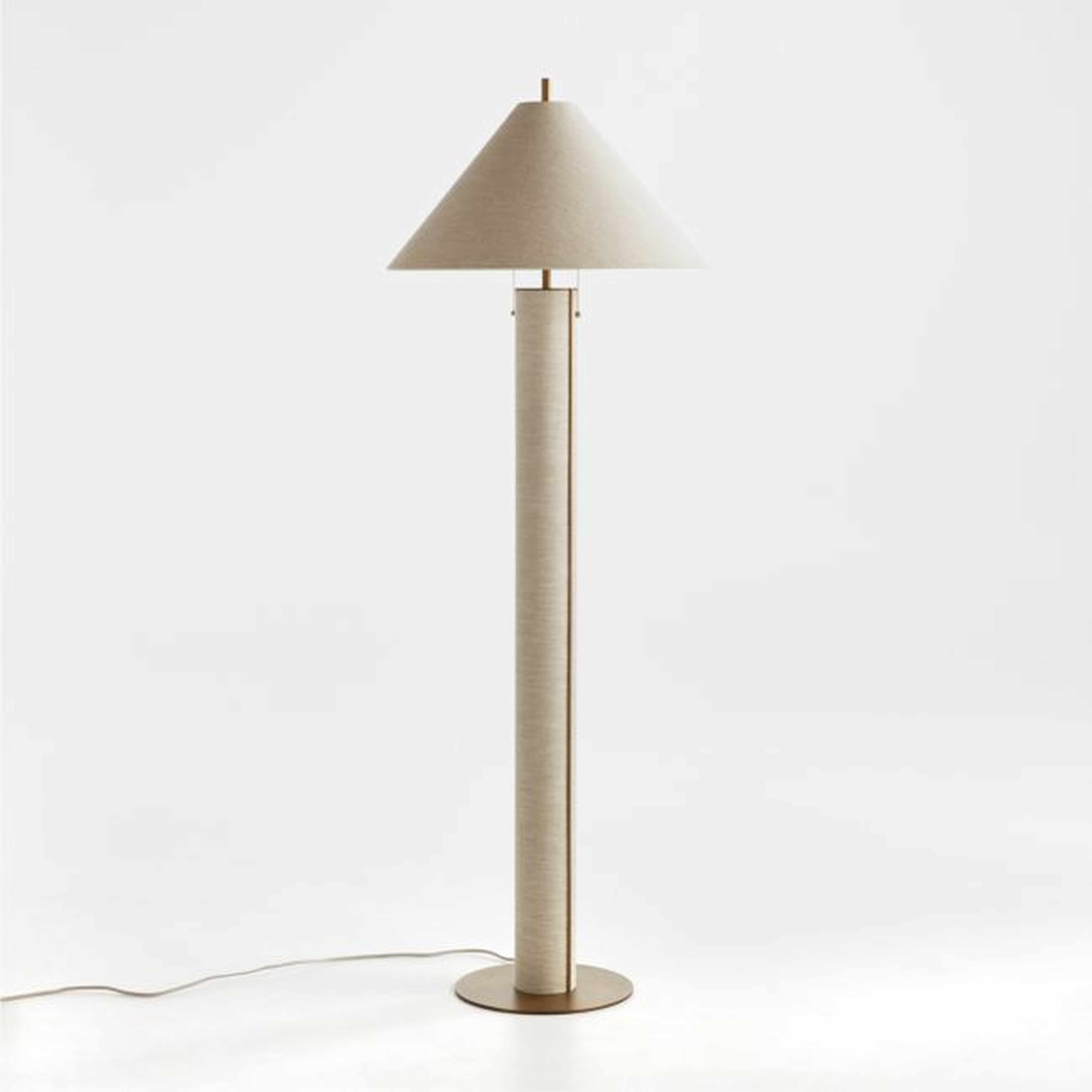 Remi Natural Linen Floor Lamp - Crate and Barrel
