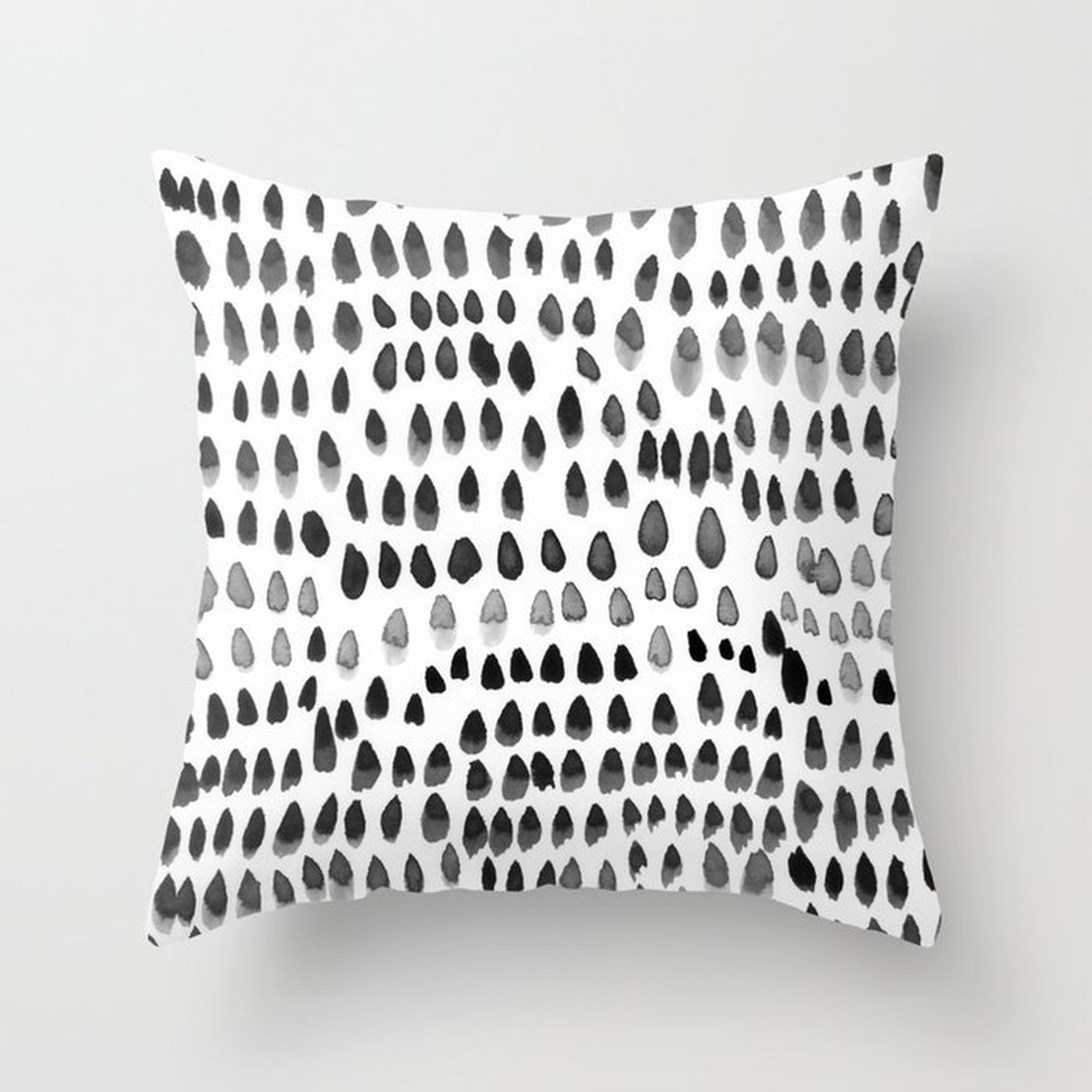 Painted Dots Black Throw Pillow by Iris Lehnhardt - Cover (16" x 16") With Pillow Insert - Indoor Pillow - Society6