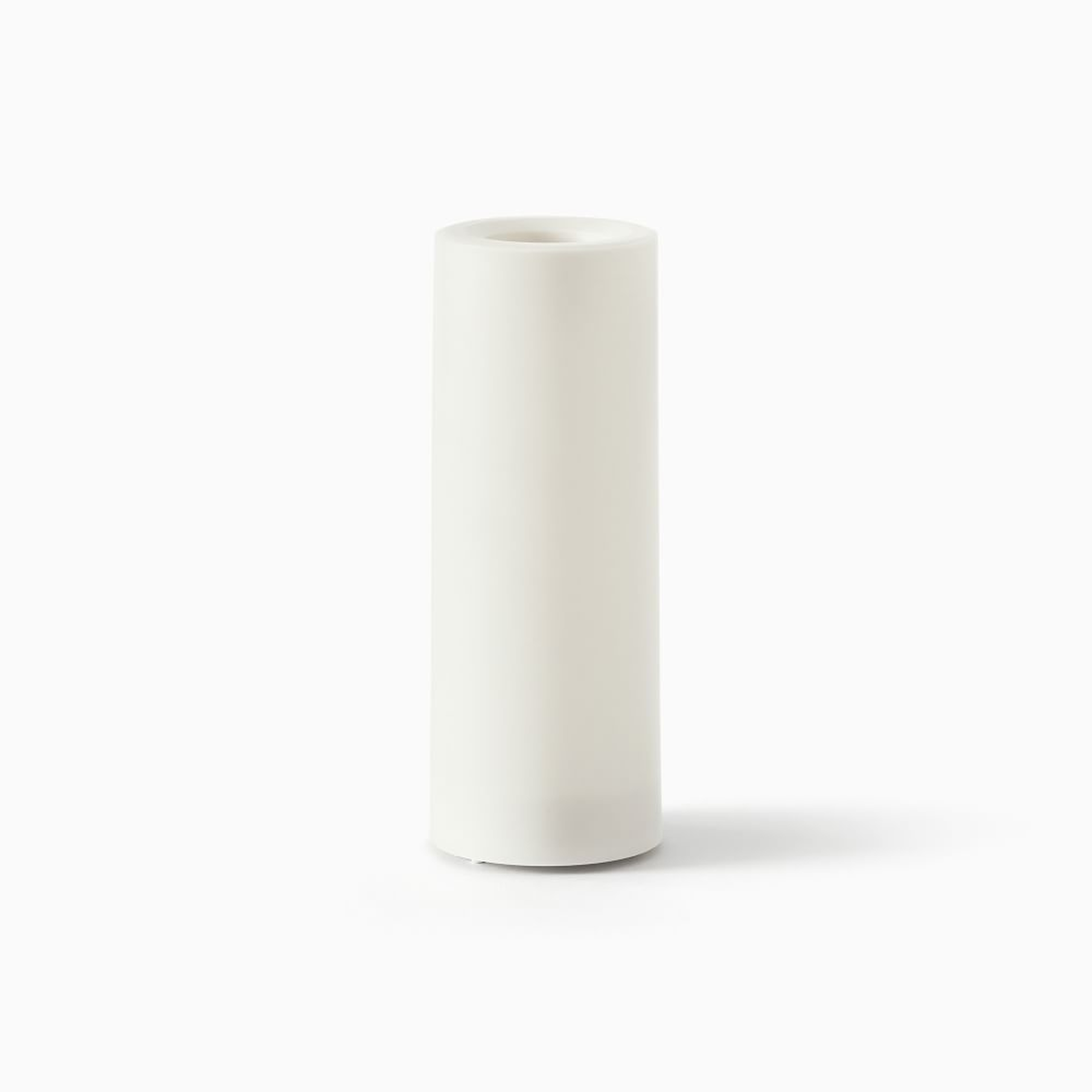 Flat Top Flicker Flameless Basic Candle, 3x8, 1 Wick, Unscented, White - West Elm