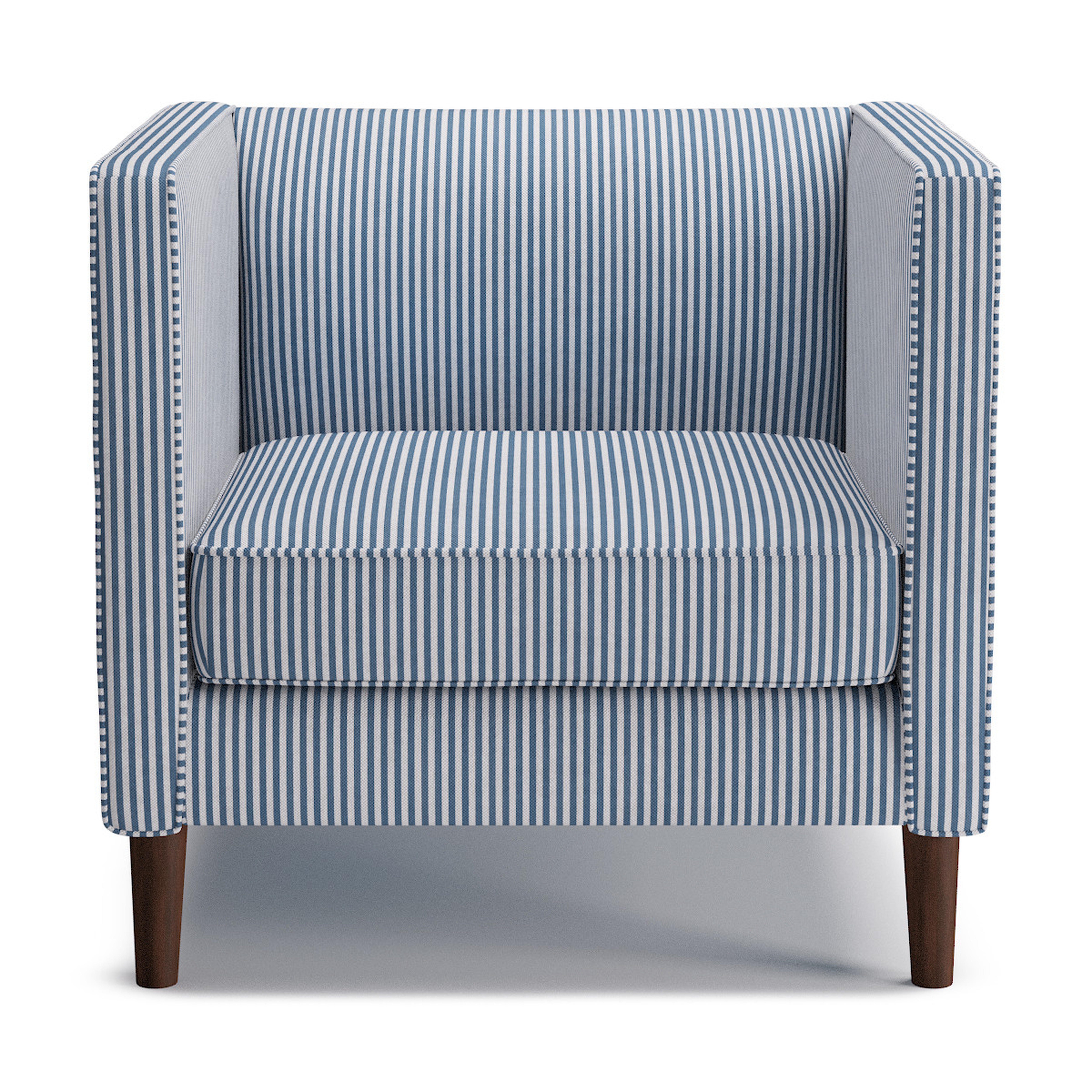 Tuxedo Chair | Azul Ticking Stripe - The Inside