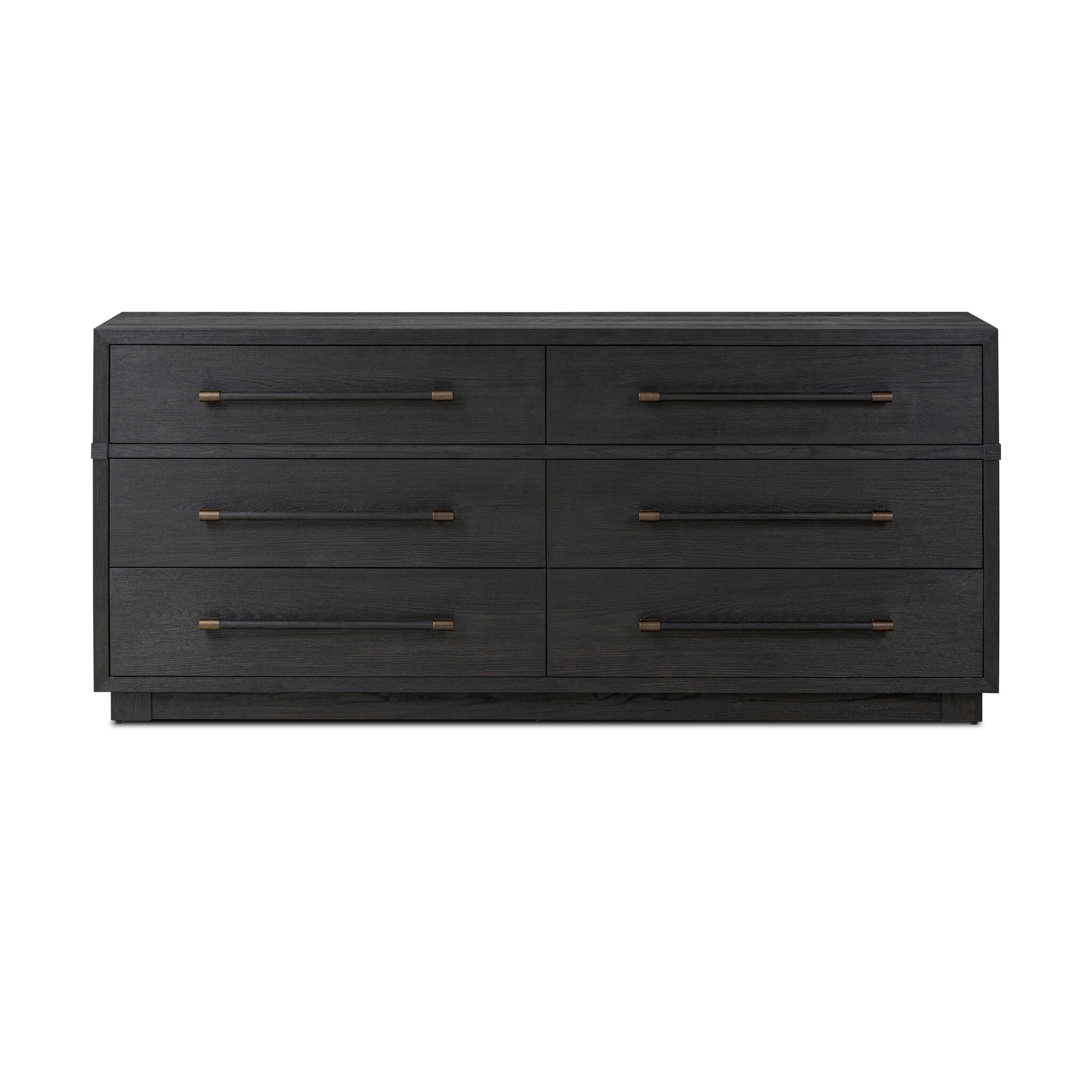 Adolfo 6 Drawer Dresser - Modern Black Ash - Four Hands