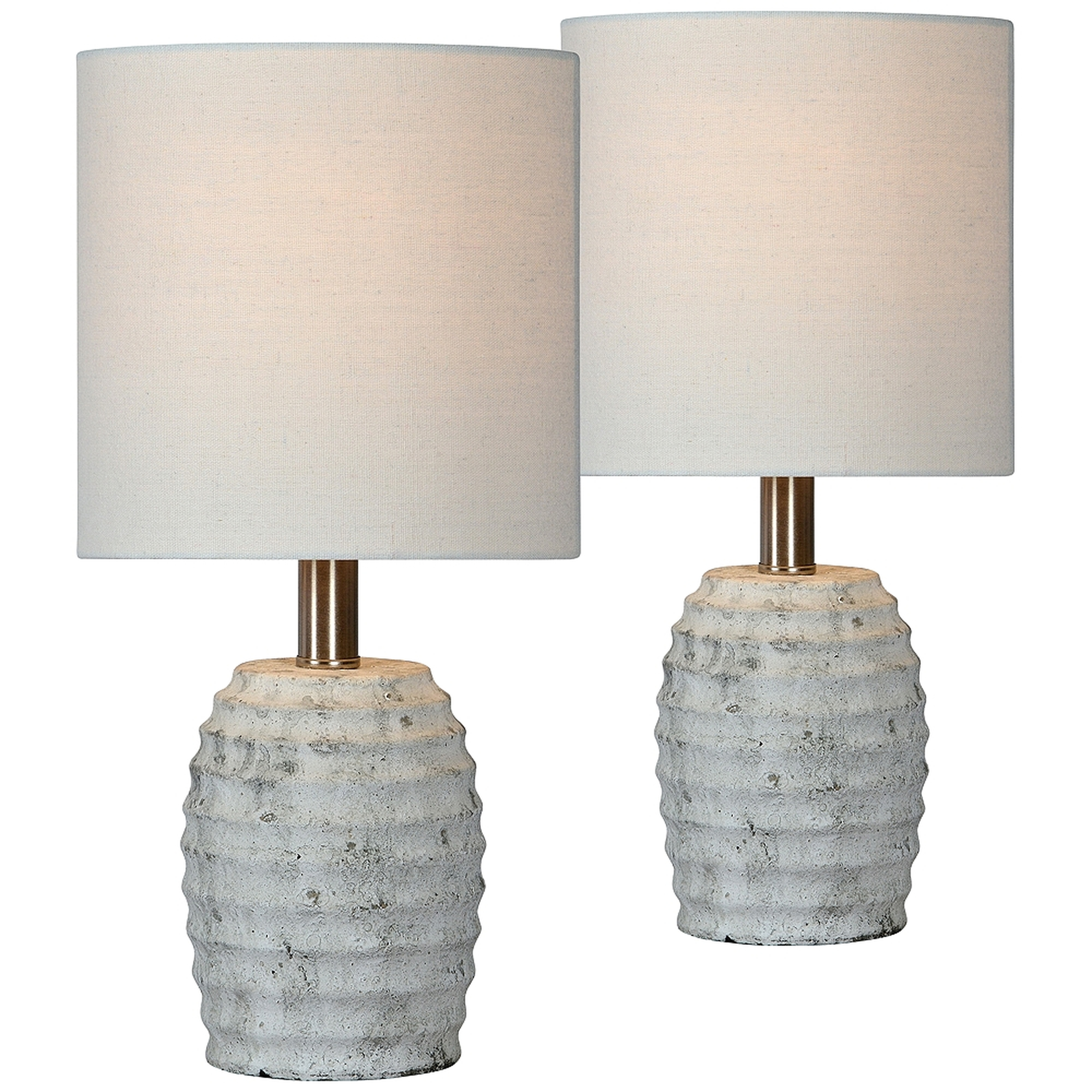 Forty West Ezra Concrete Accent Table Lamps, 18", Set of 2 - Lamps Plus