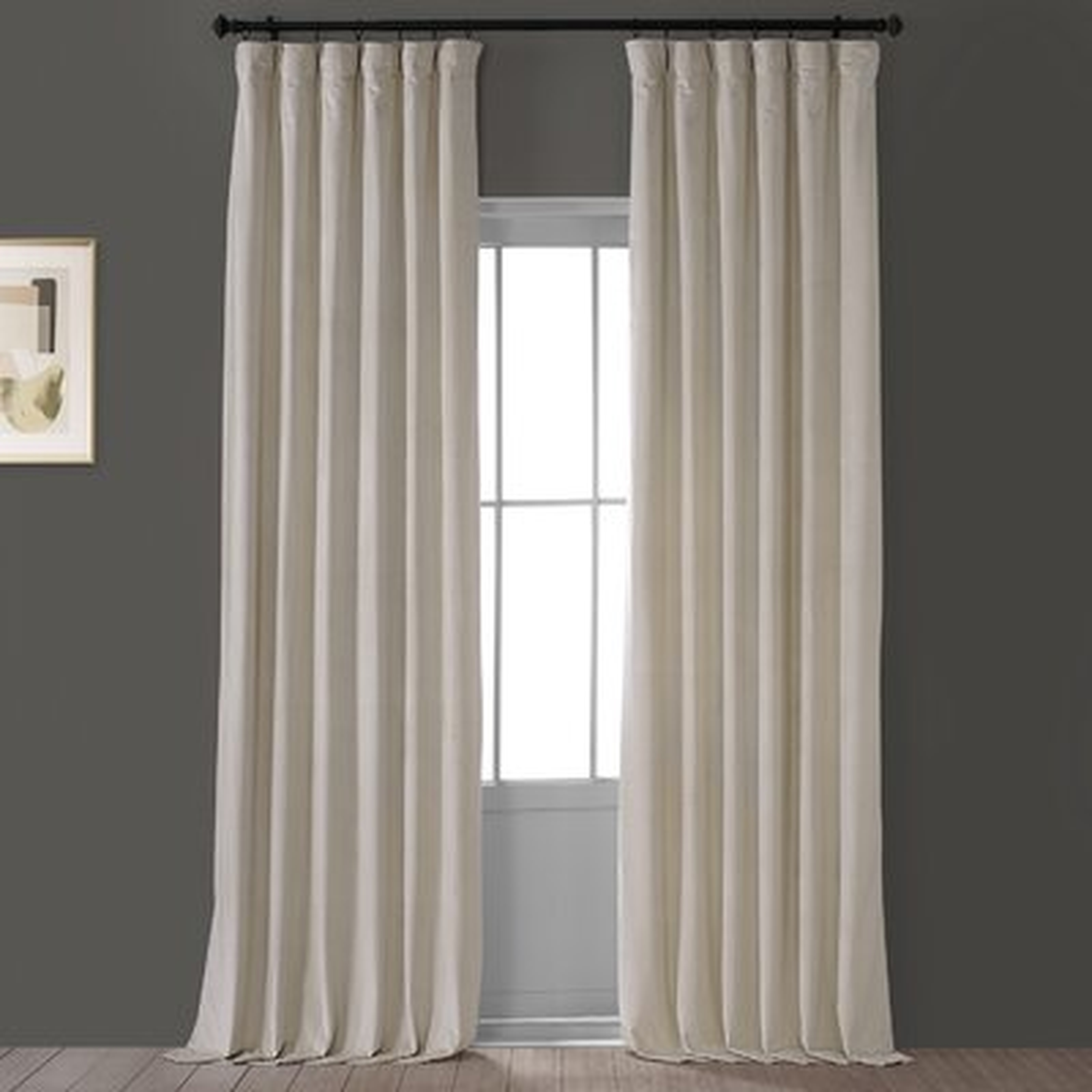 Bagwell Velvet Solid Color Room Darkening Thermal Rod Pocket Single Curtain Panel - Birch Lane