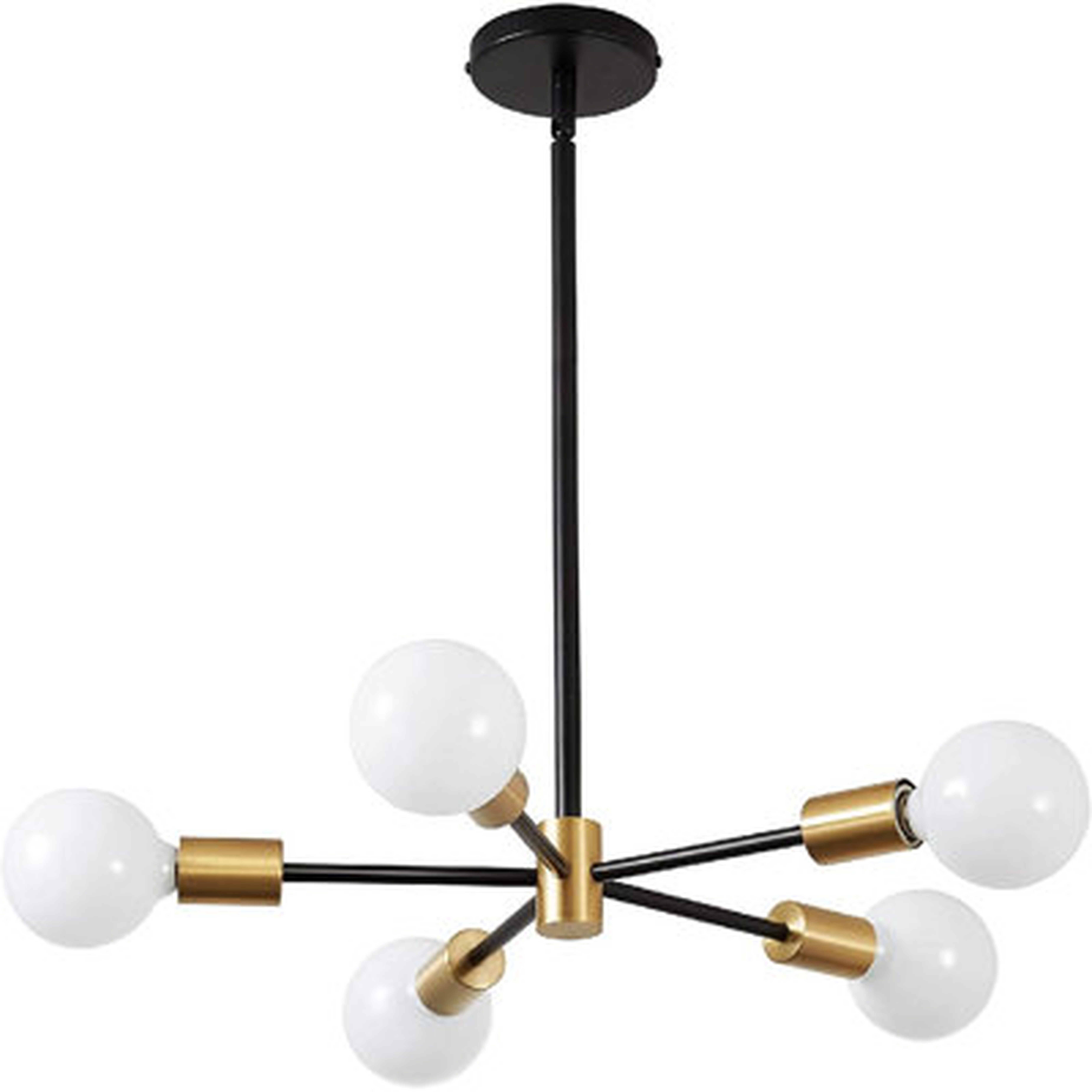 5/Black And Gold Chandeliers, Midcentury Chandeliers LED Chandeliers - Wayfair