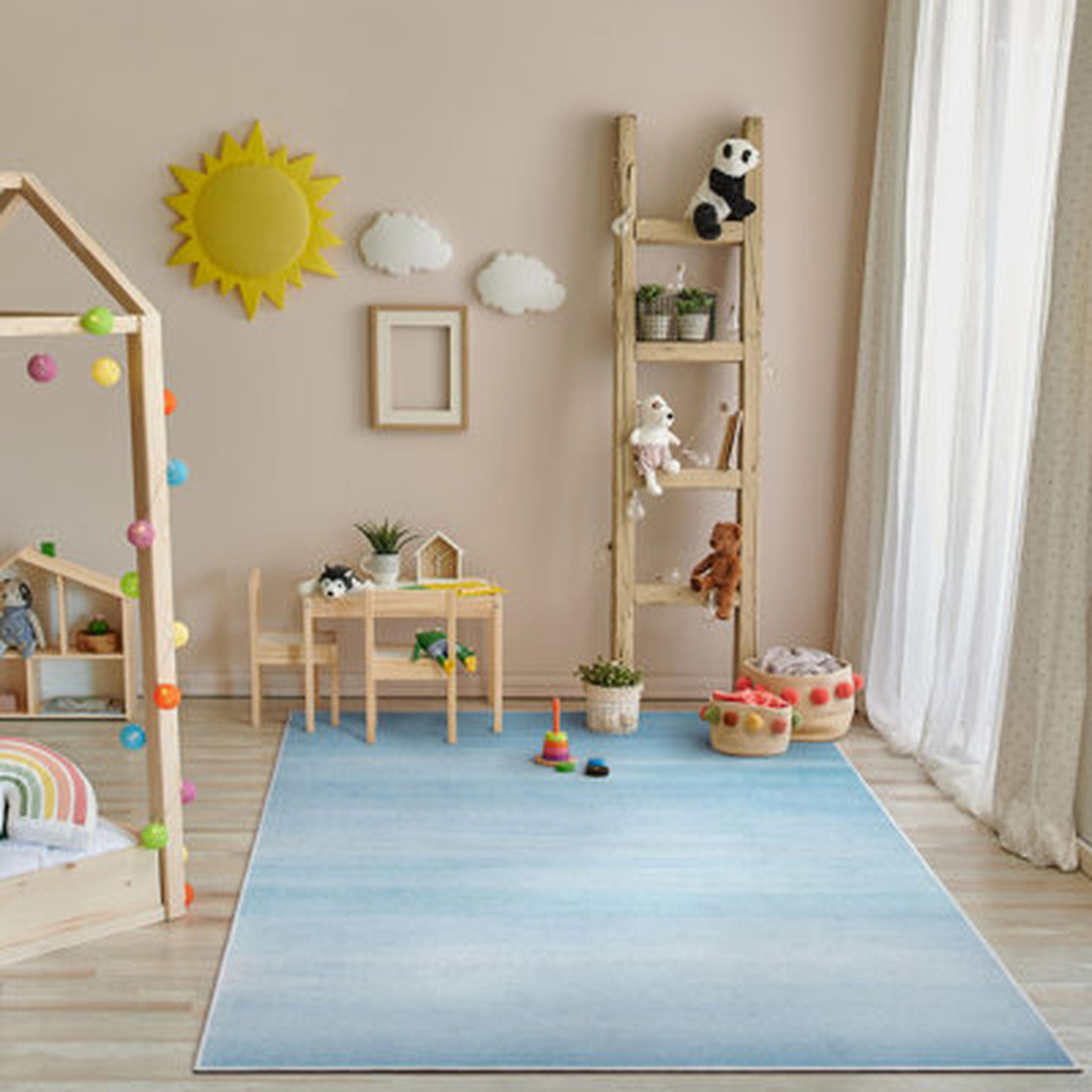 Well Woven Kids Rugs Nightfall Modern Blue Printed Distressed Machine Washable Area Rug - Wayfair