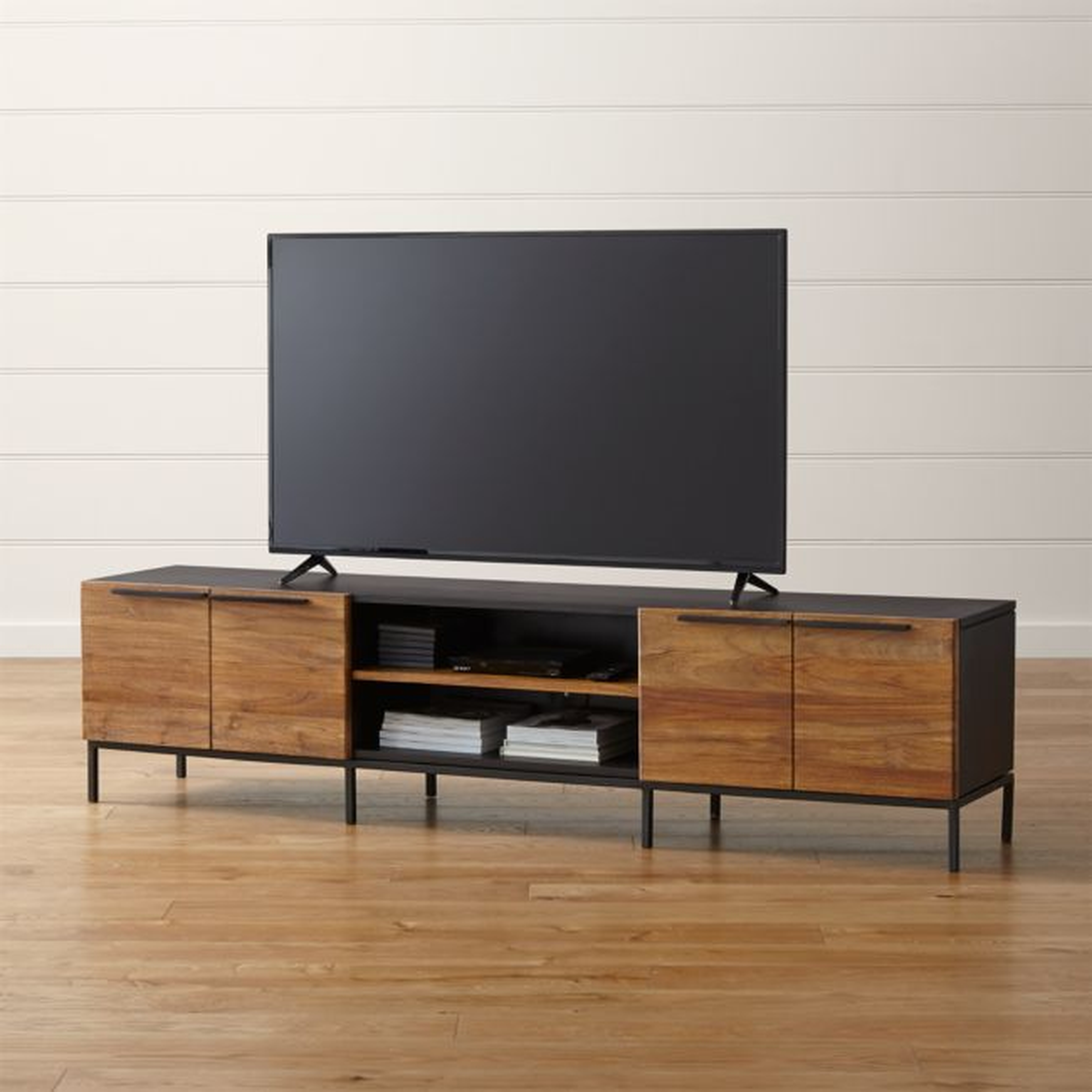 Rigby Natural 80.5" Large Media Console with Base (Estimated in mid February) - Crate and Barrel