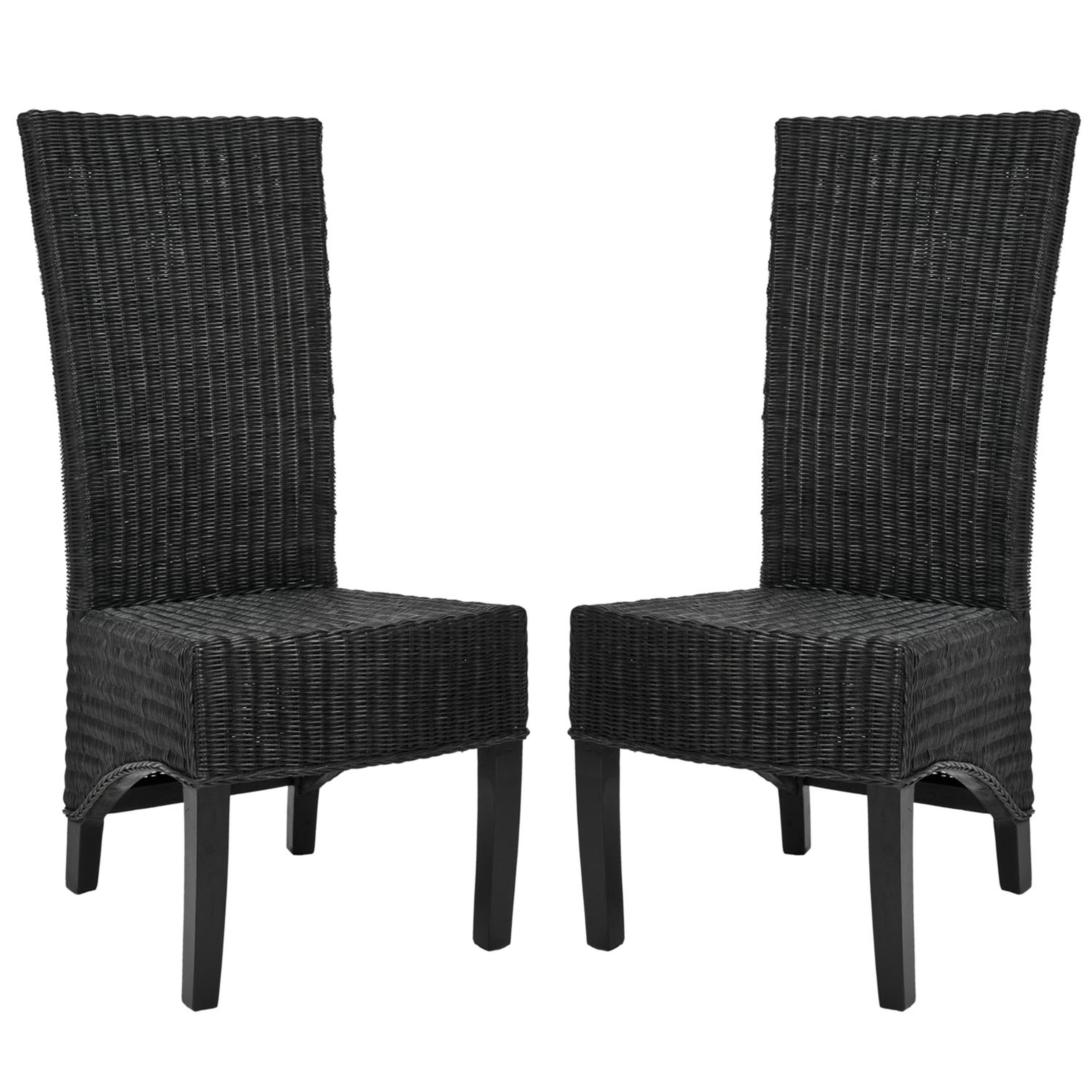 Siesta 17''H Wicker Side Chair (Set Of 2) - Black - Safavieh - Safavieh