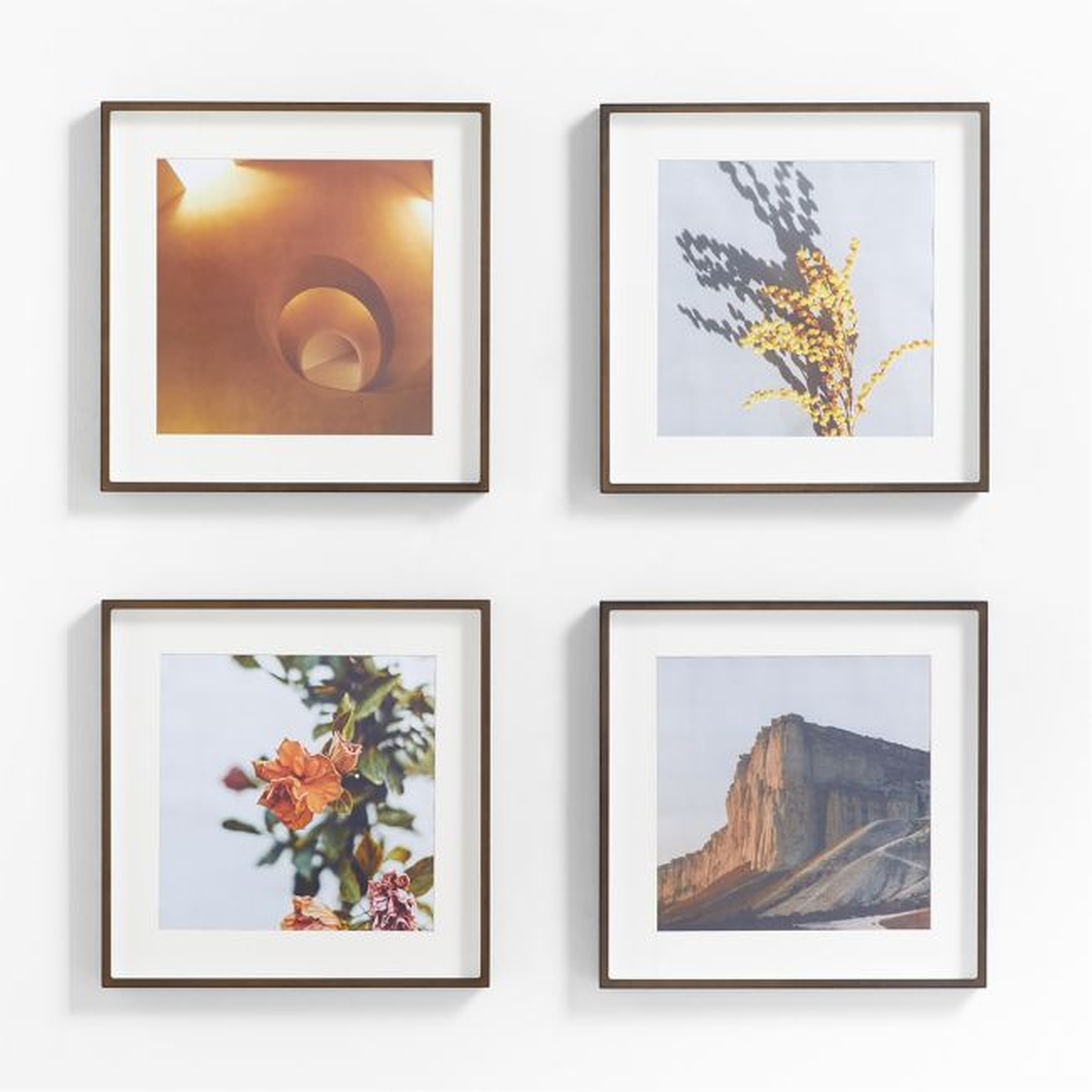 4-Piece Brushed Antique Bronze 11x11 Gallery Wall Frame Set - Crate and Barrel