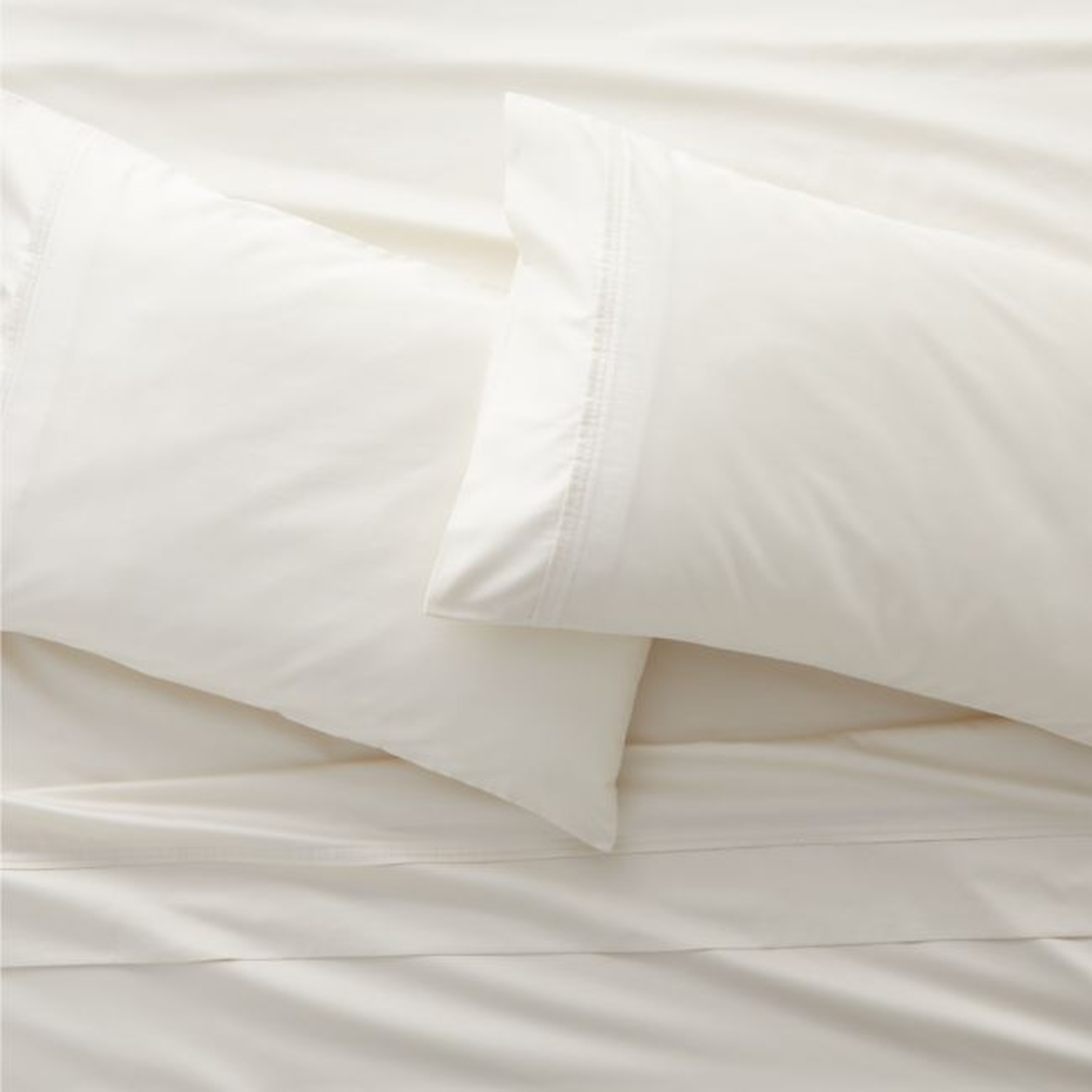 Favorite Organic Cotton Sateen Ivory Queen Bed Sheet Set - Crate and Barrel