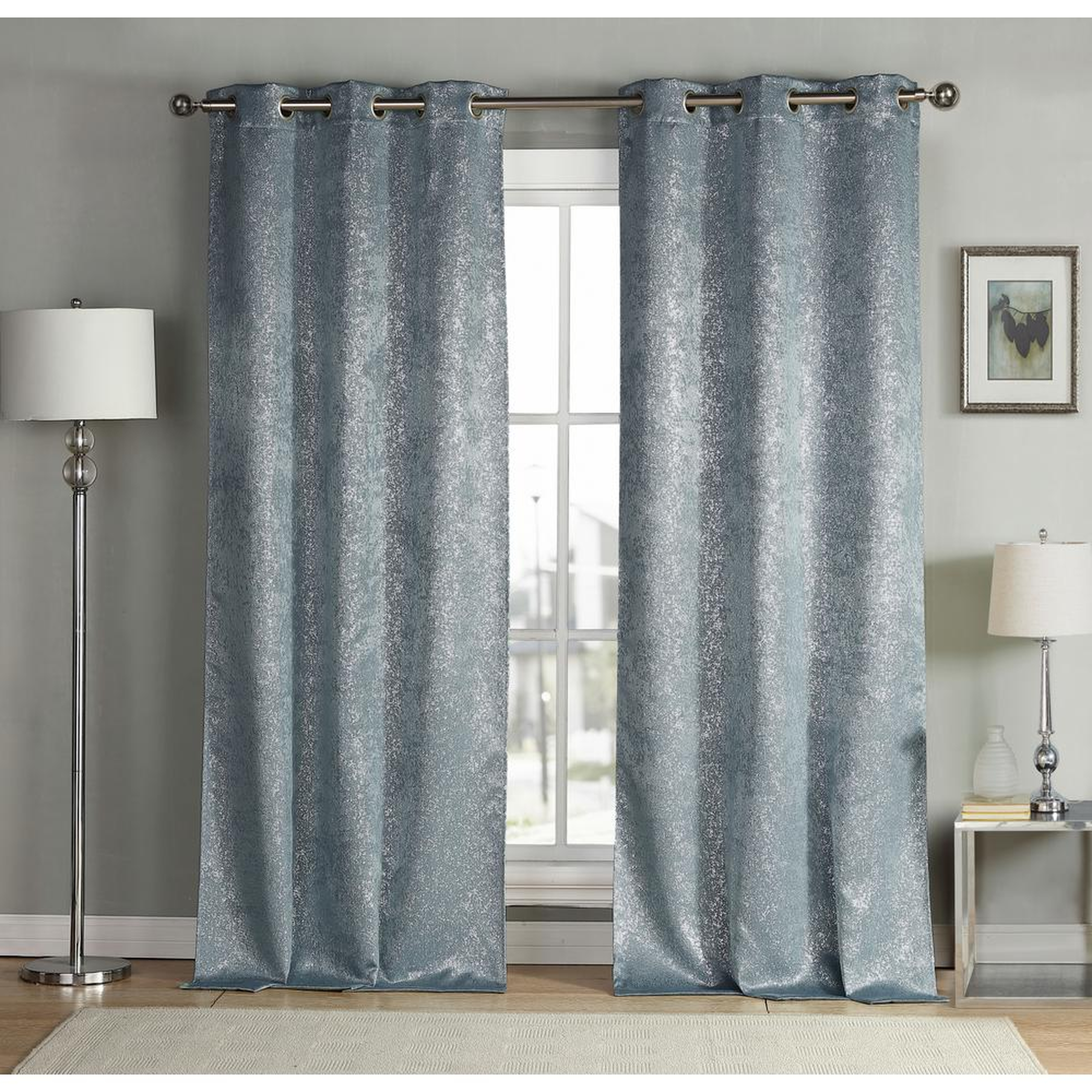 Duck River Maddie 84 in. L x 38 in. W Polyester Blackout Curtain Panel in Slate Blue (2-Pack) - Home Depot