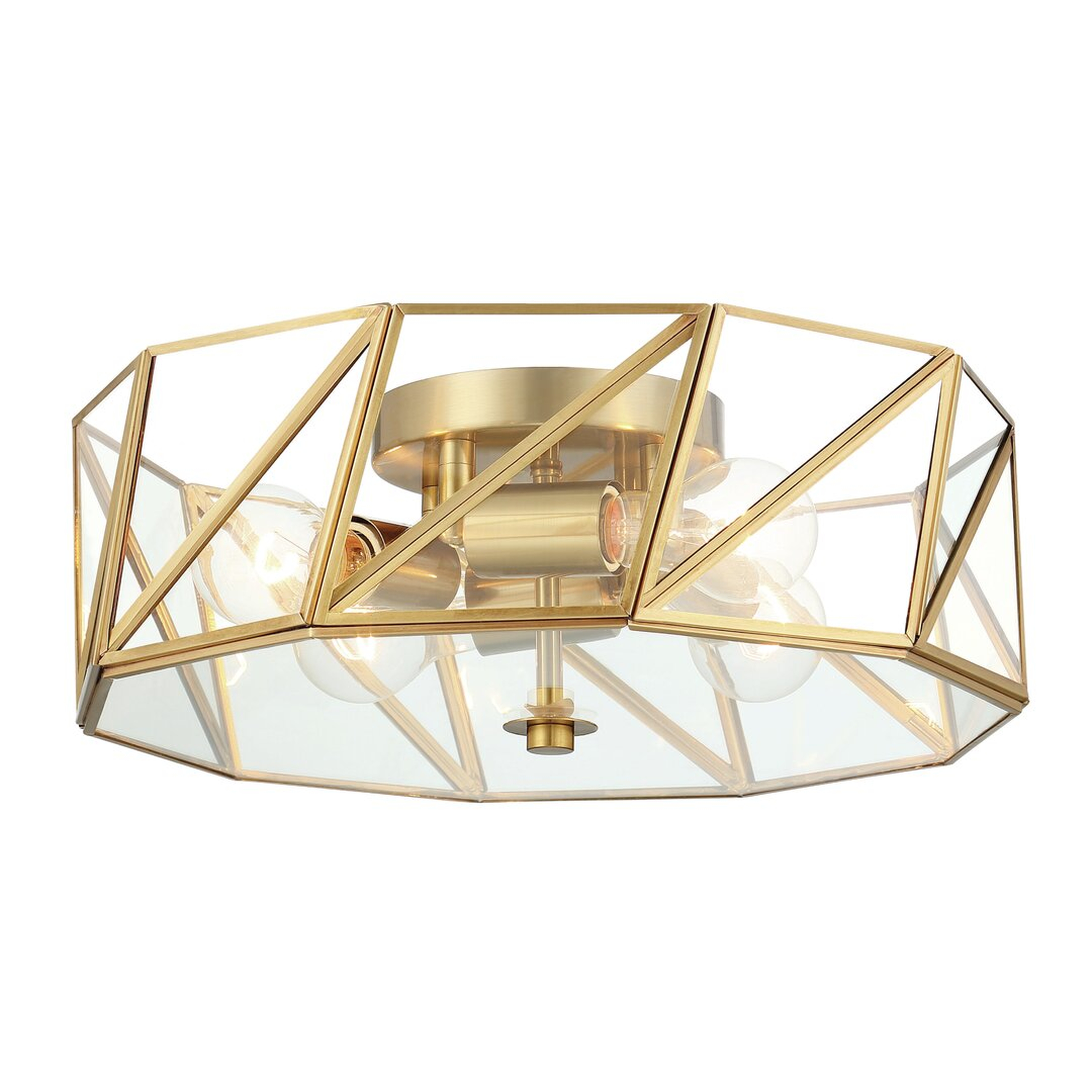 "Vanity Art 4 - Light 15.94'' Unique/Statement Geometric Flush Mount" - Perigold