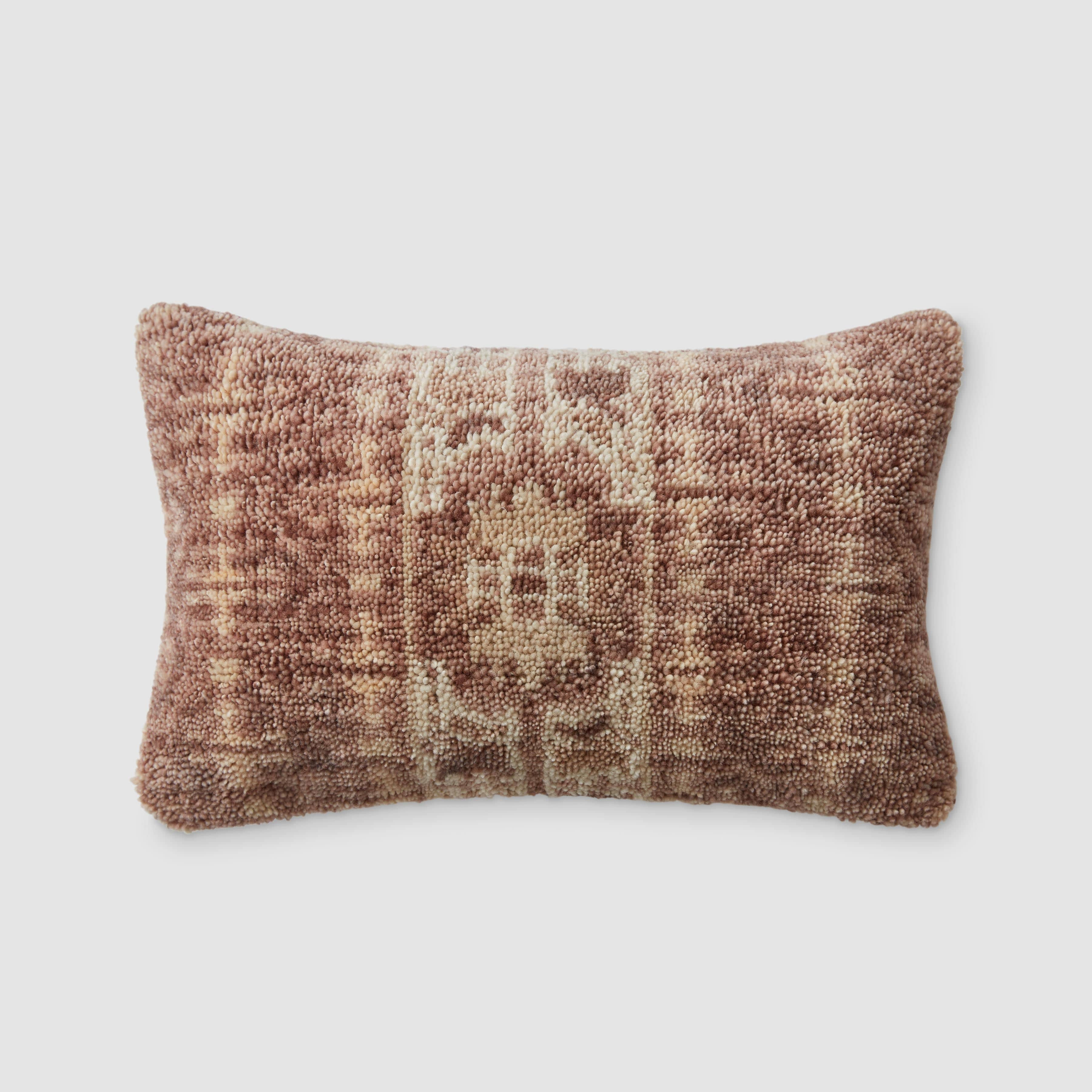 The Citizenry Krisha Hand-Knotted Lumbar Pillow | 12" x 20" | Currant Crush - The Citizenry