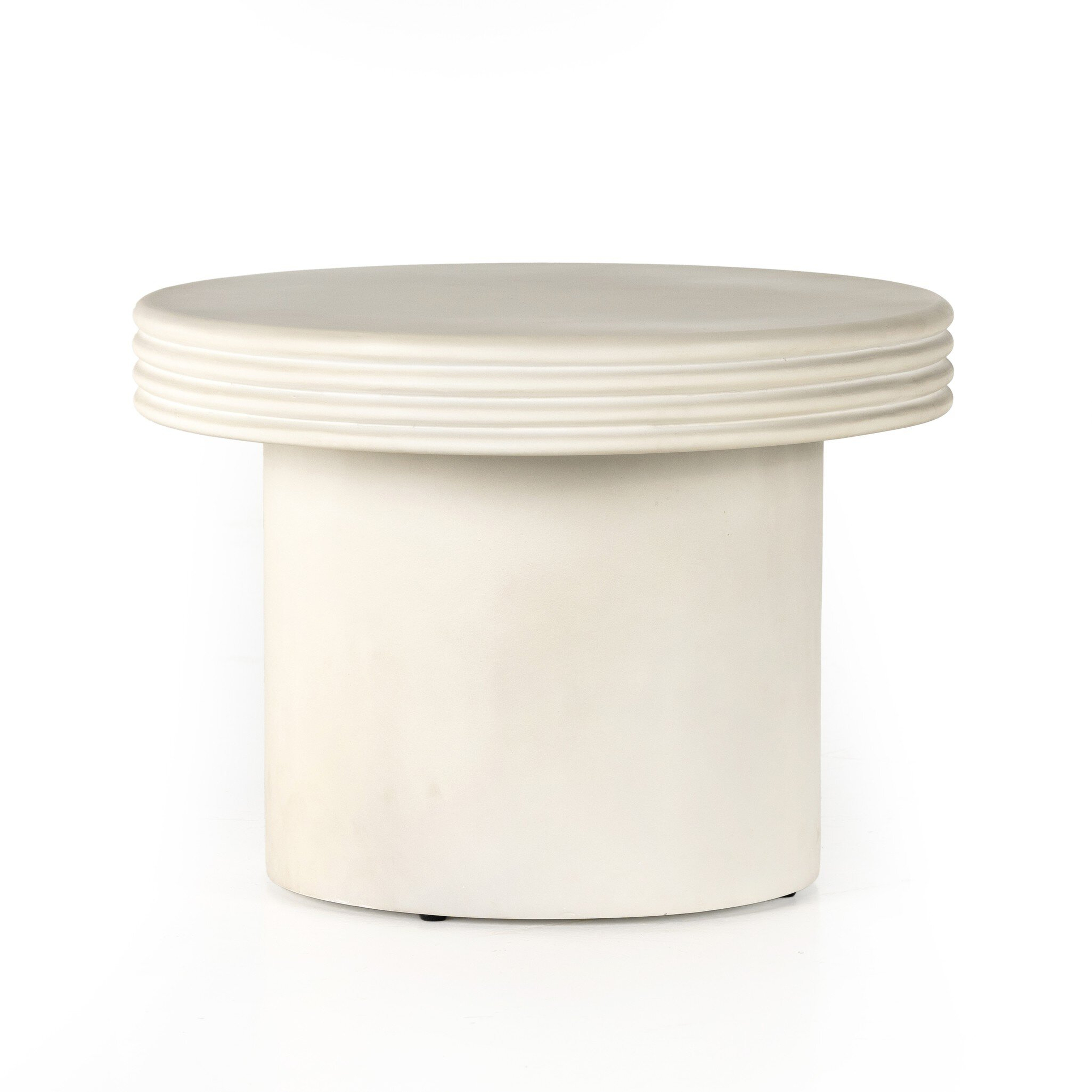 Grecia Outdoor End Table - White Concrete - Four Hands