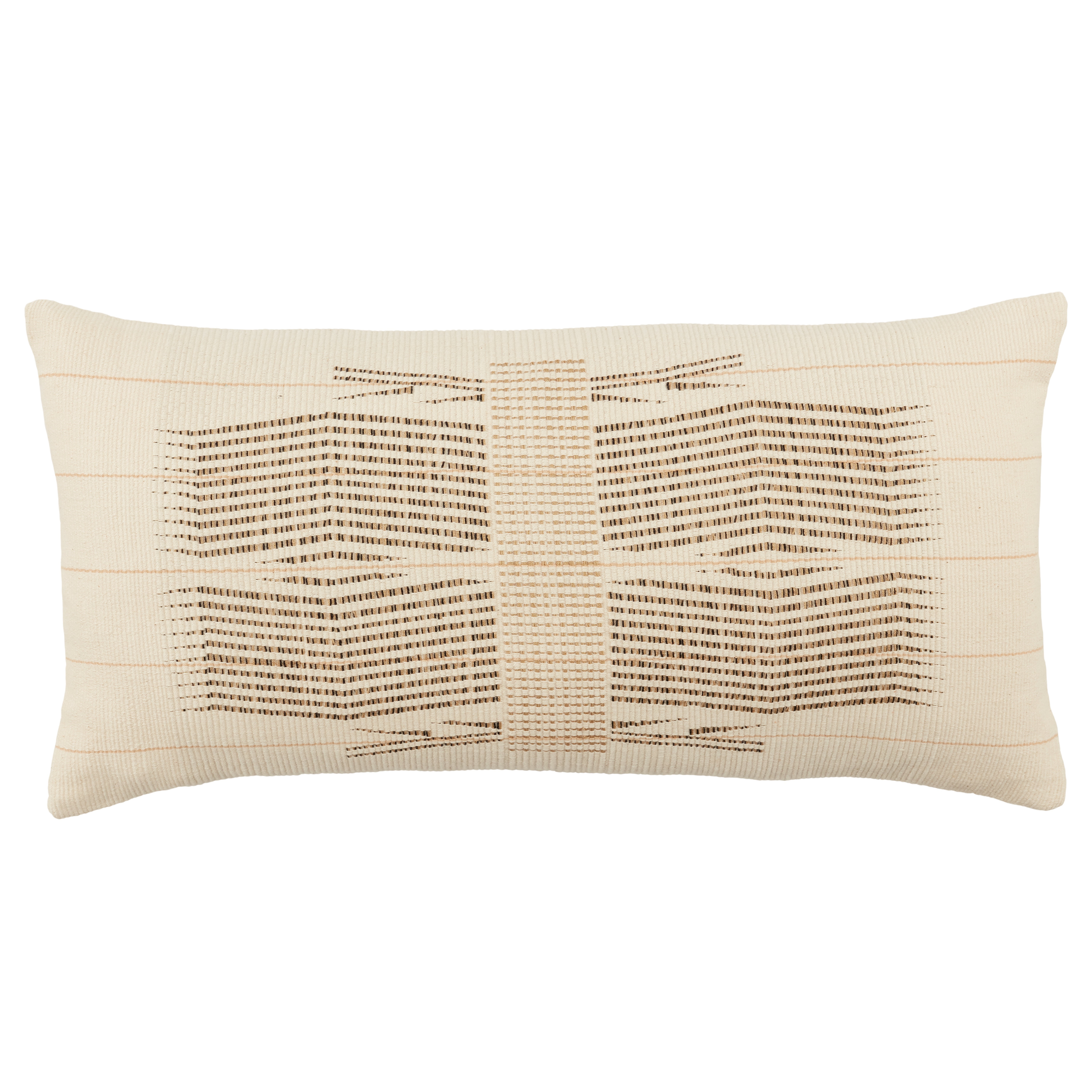 Milak Lumbar Pillow, Beige, 21" x 13" - Collective Weavers