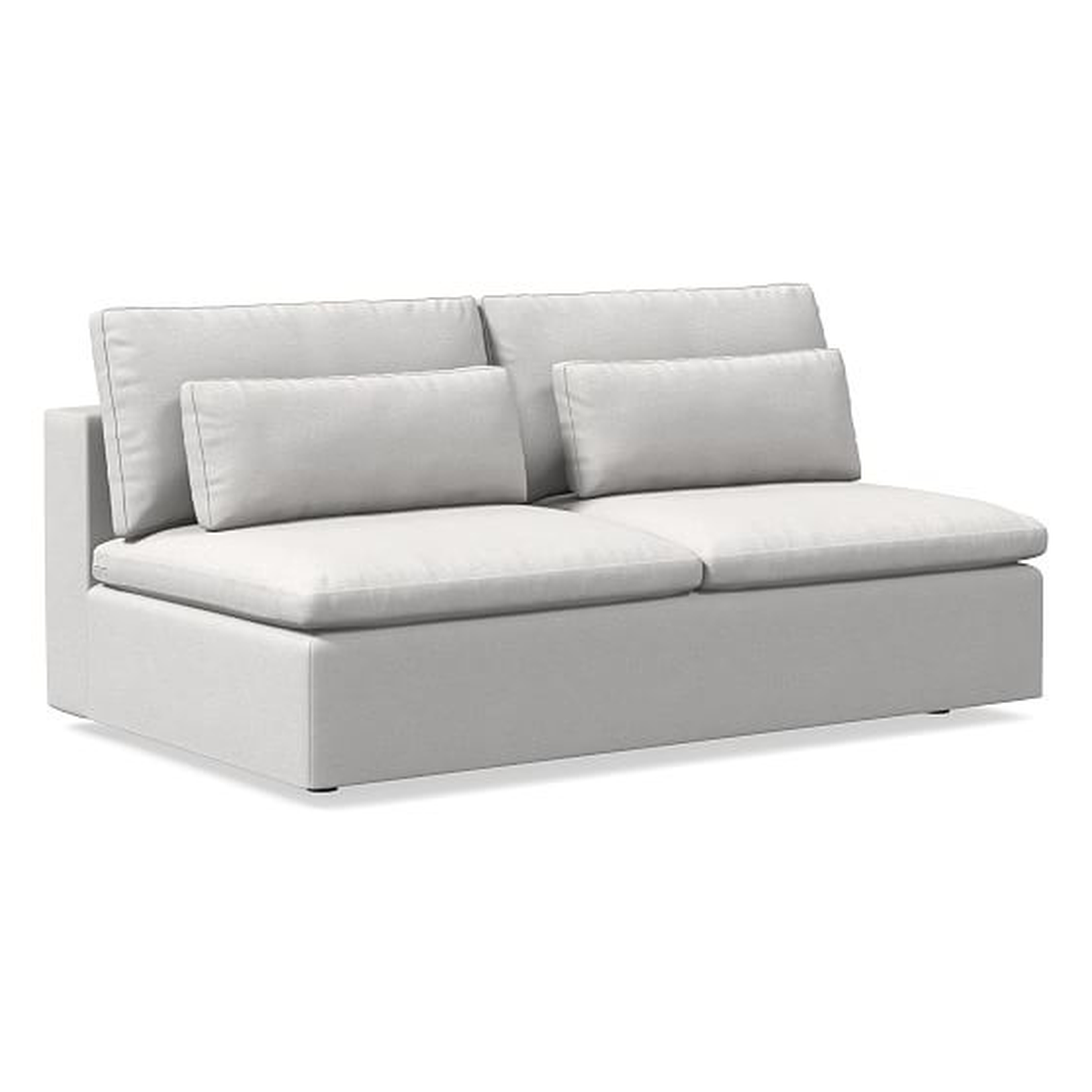 Harmony Modular Armless Double, Down, Eco Weave, Oyster, Concealed Supports - West Elm