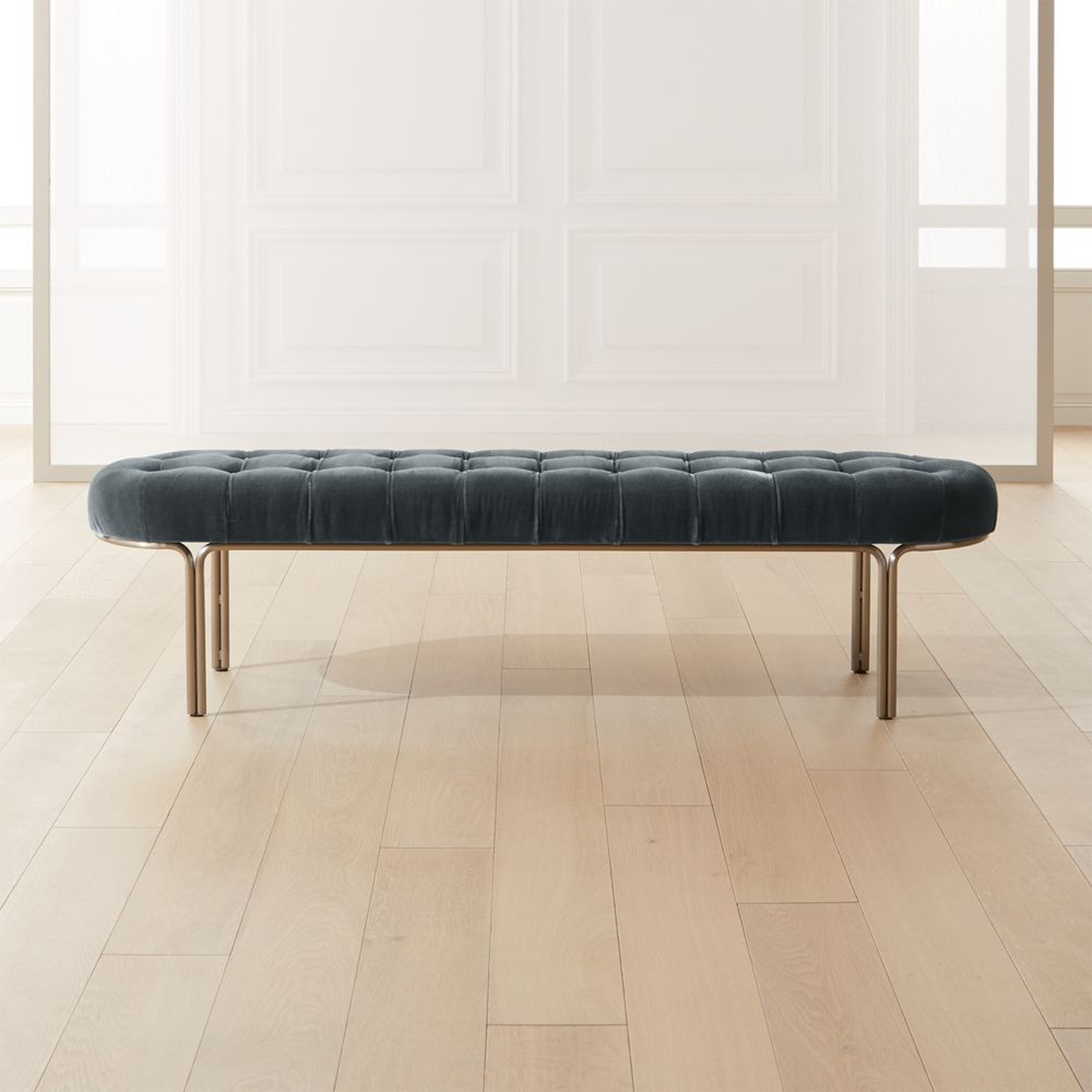 Luxey Tufted Faux Mohair Bench - CB2
