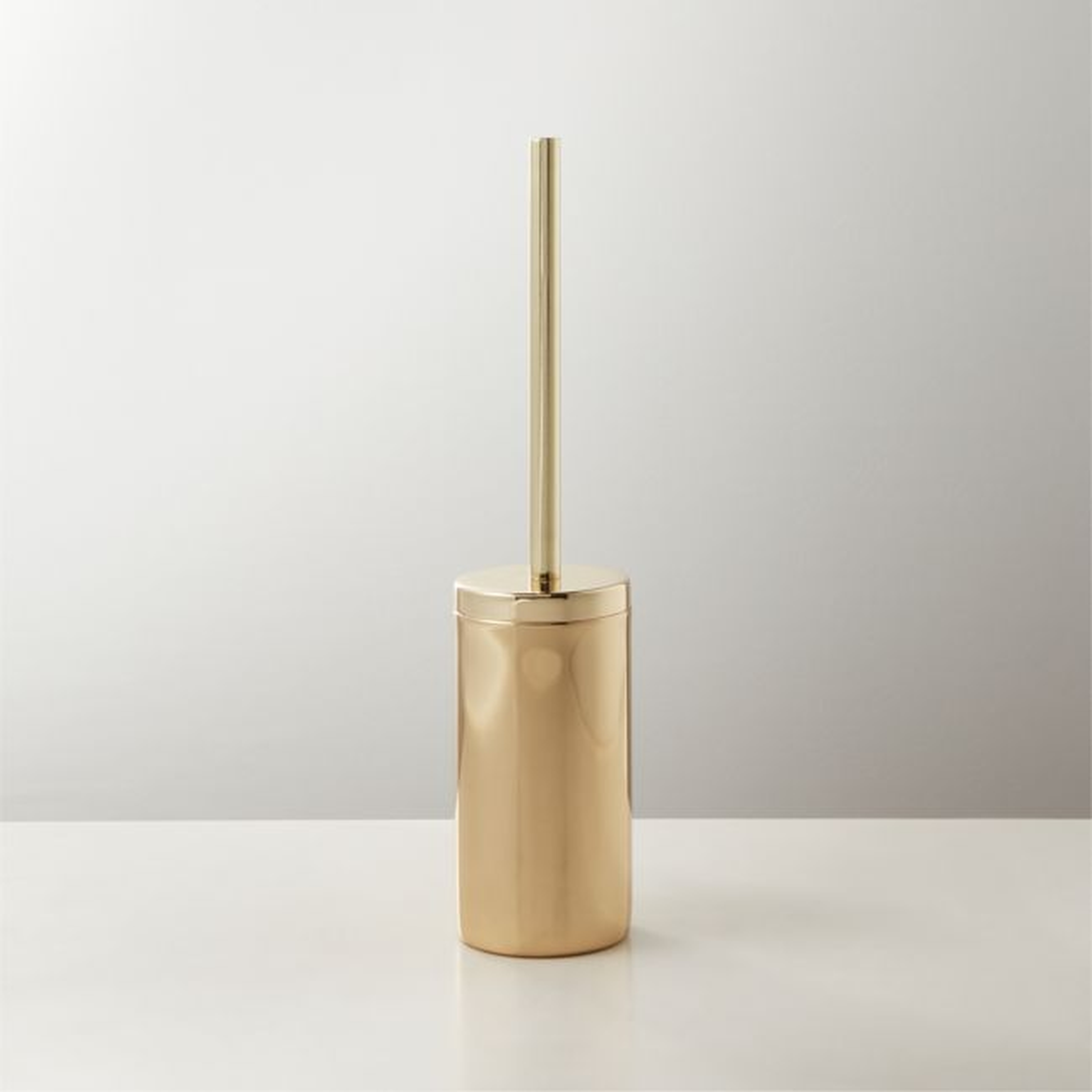 Elton Polished Brass Toilet Brush - CB2