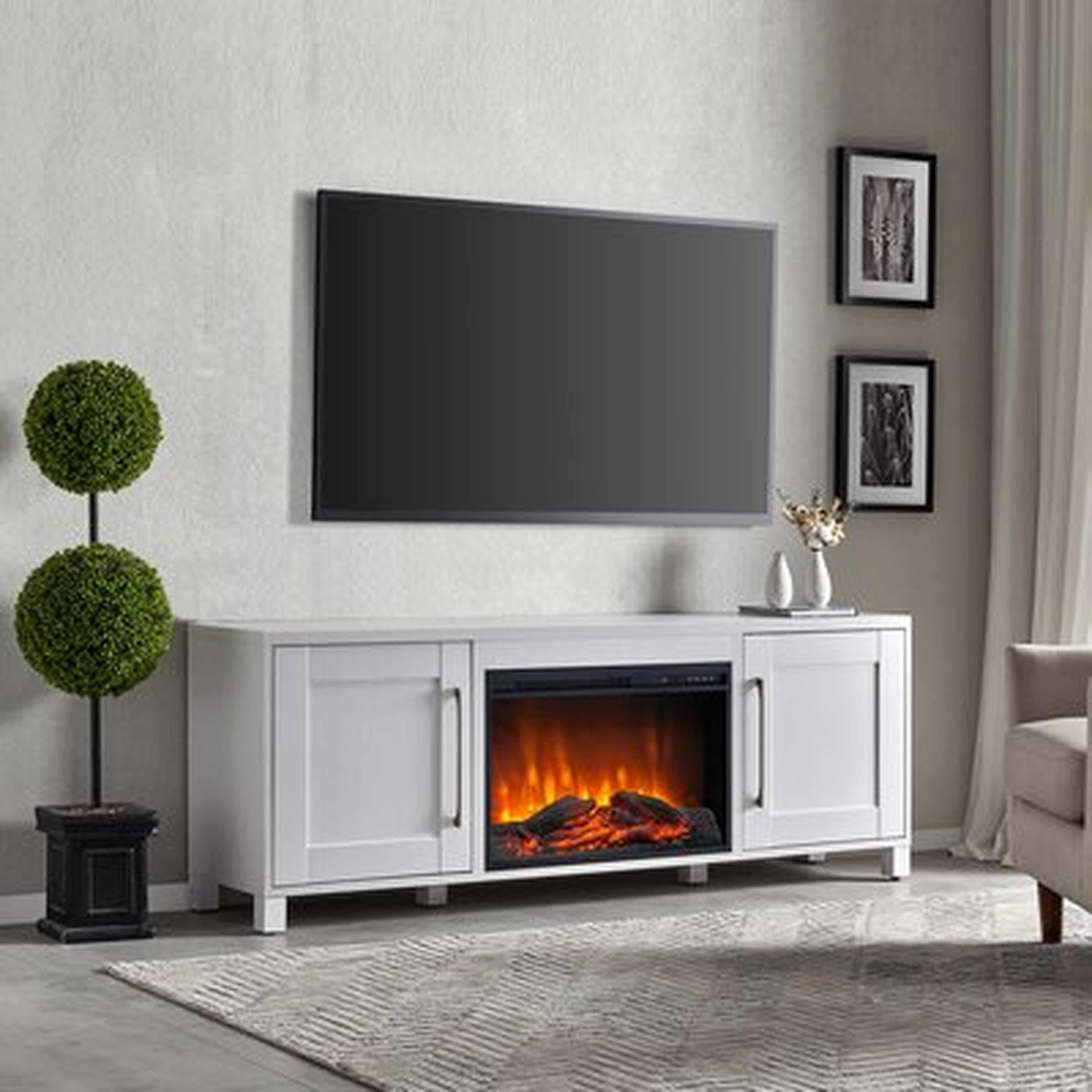 Wardsville TV Stand for TVs up to 78" with Electric Fireplace Included - Wayfair