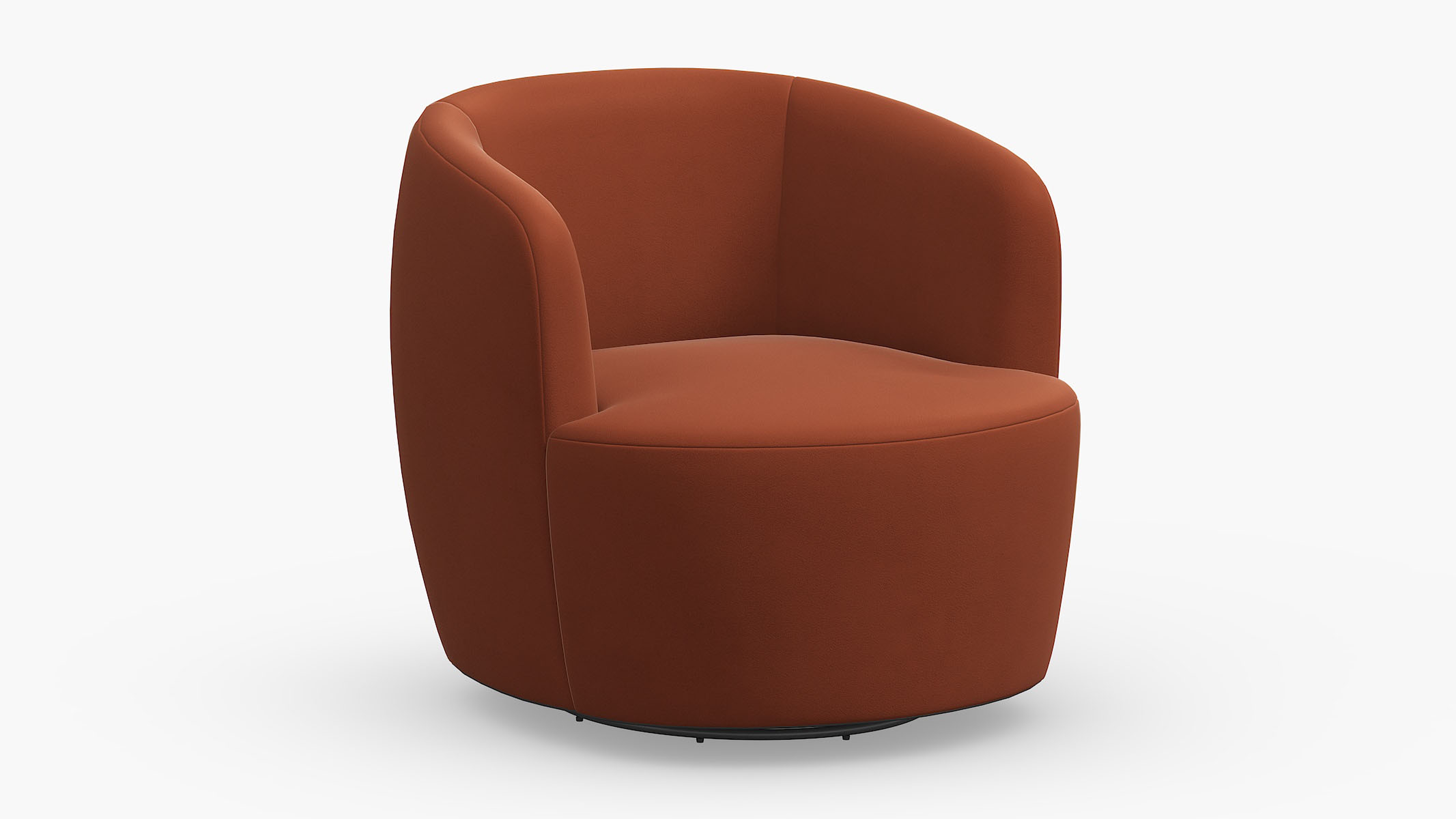 Tub Swivel Chair, Rust Classic Velvet - The Inside