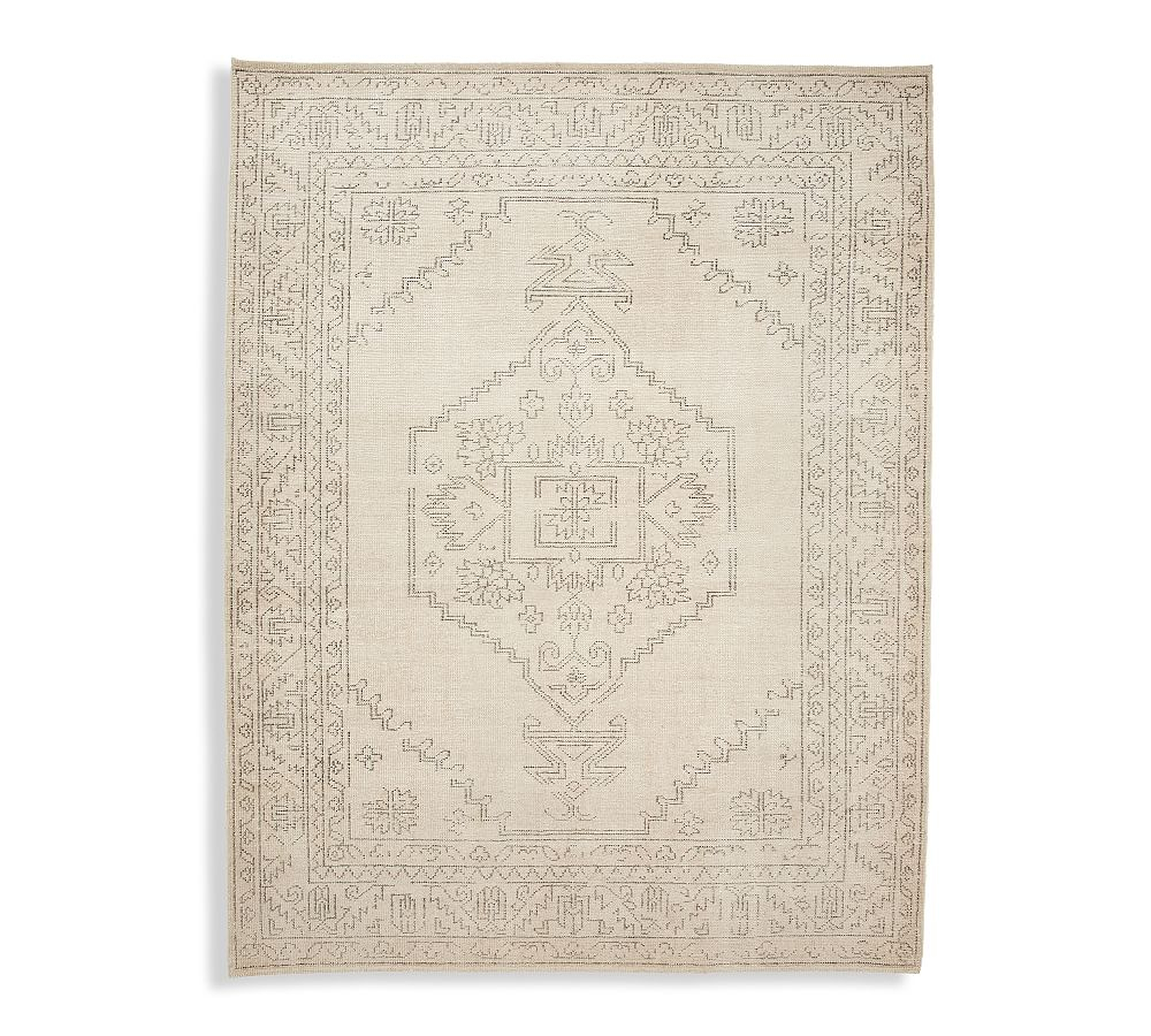 Emeline Handknotted Rug, 9x12, Charcoal Multi - Pottery Barn