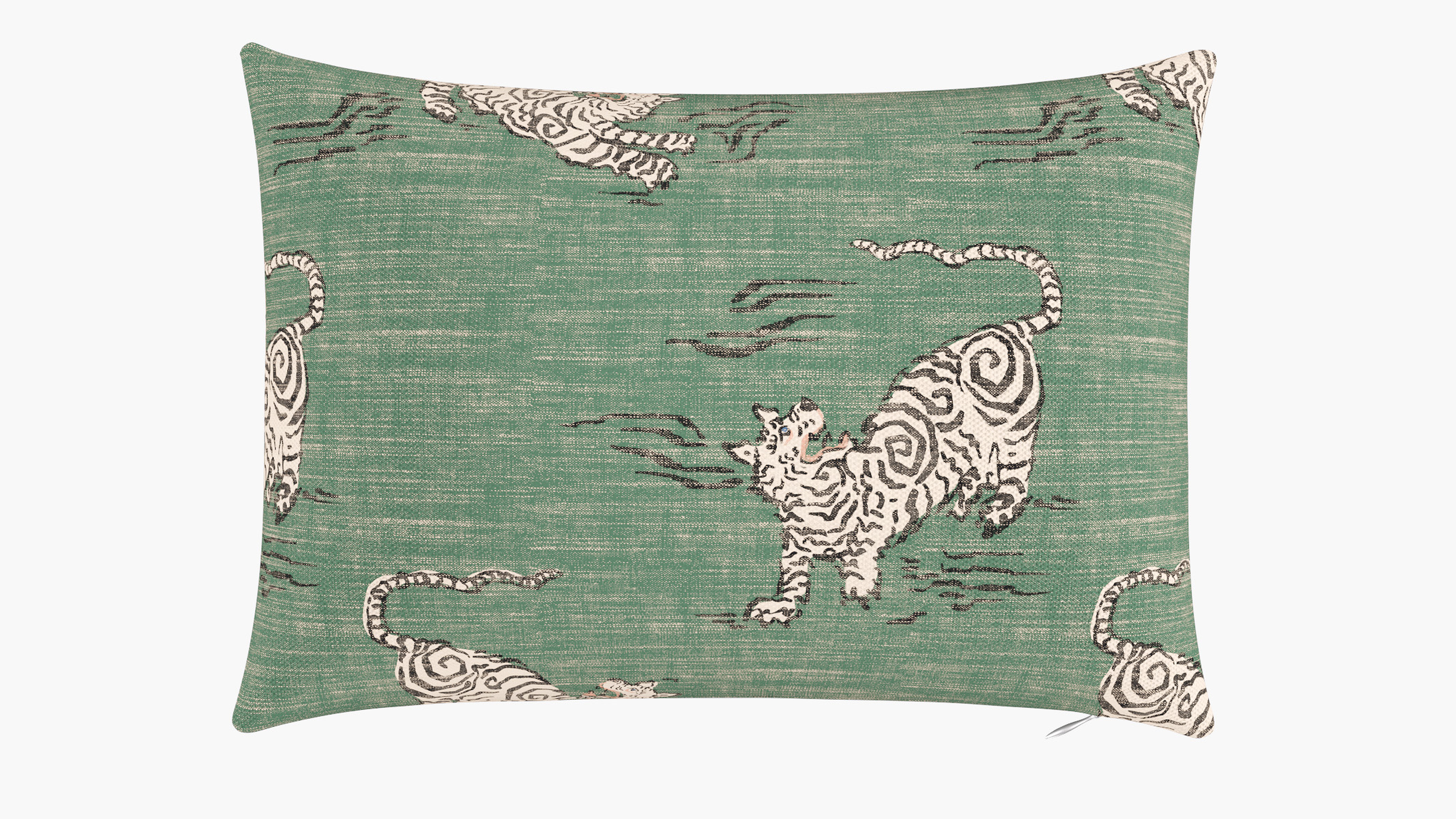 Throw Pillow 14" x 20", Emerald Tigresse, 14" x 20" - The Inside